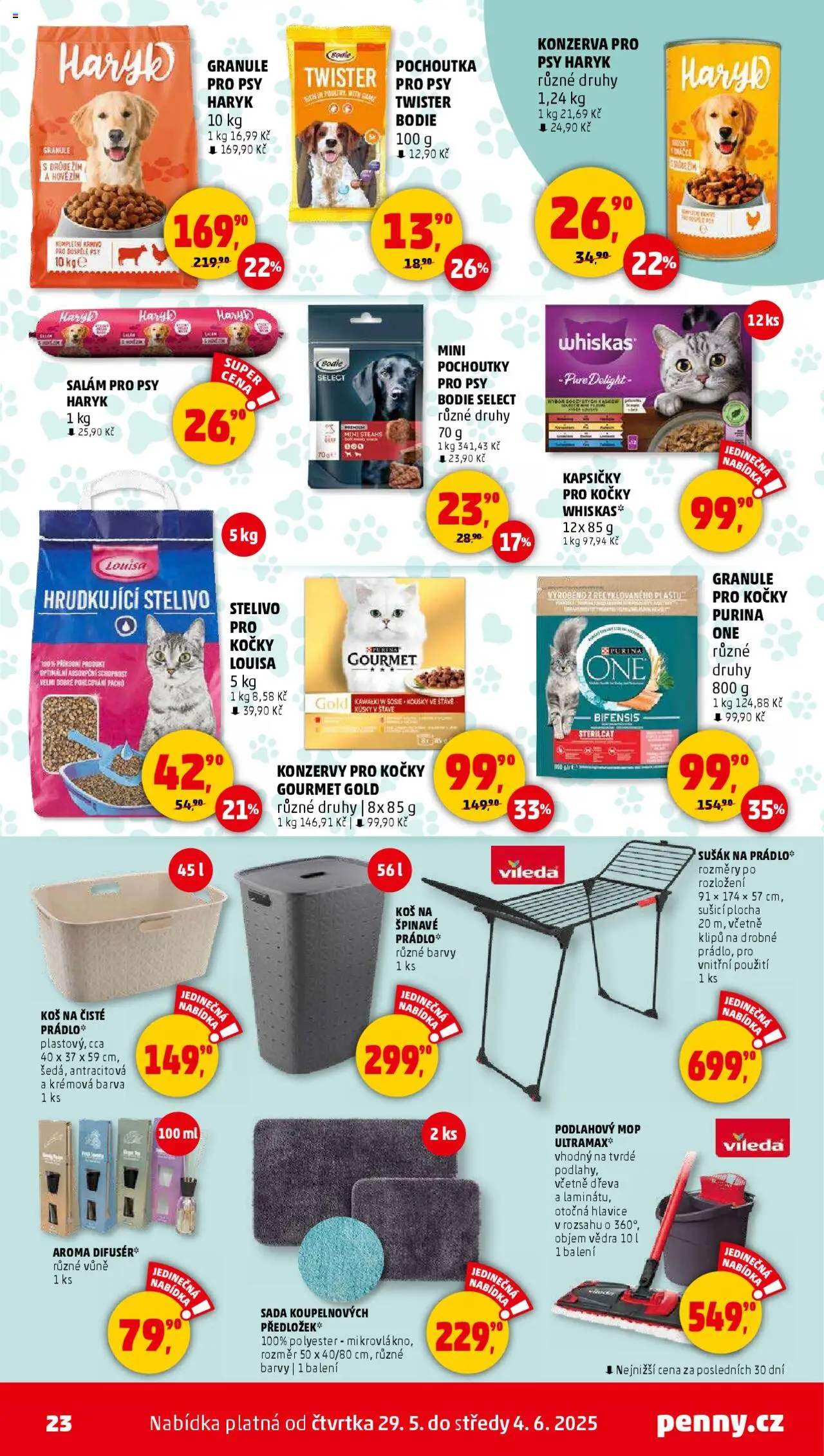 Penny Market leták - Čtvrtečník od 29.05.2025 | Strana: 23 | Produkty: Granule, Kapsičky pro kočky, Gourmet Gold, Pochoutka pro psy