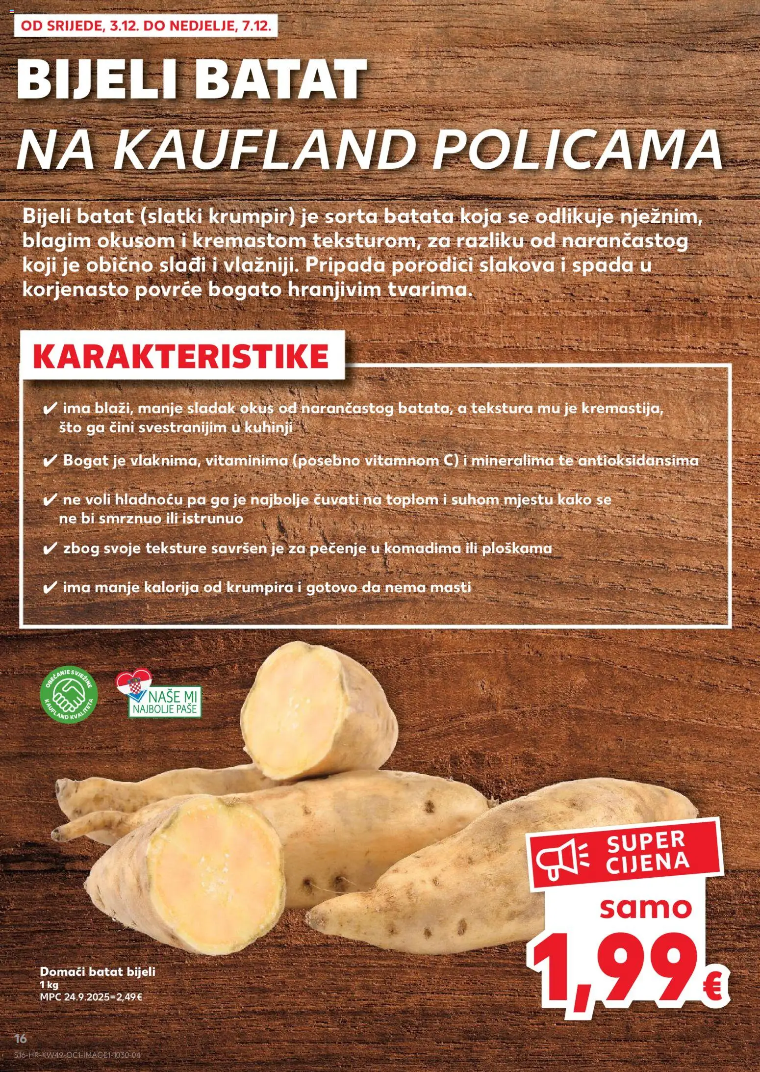 Kaufland HR akciós ujság - amely érvényes a következő dátumtól: 03.12.2025 | Oldal: 16