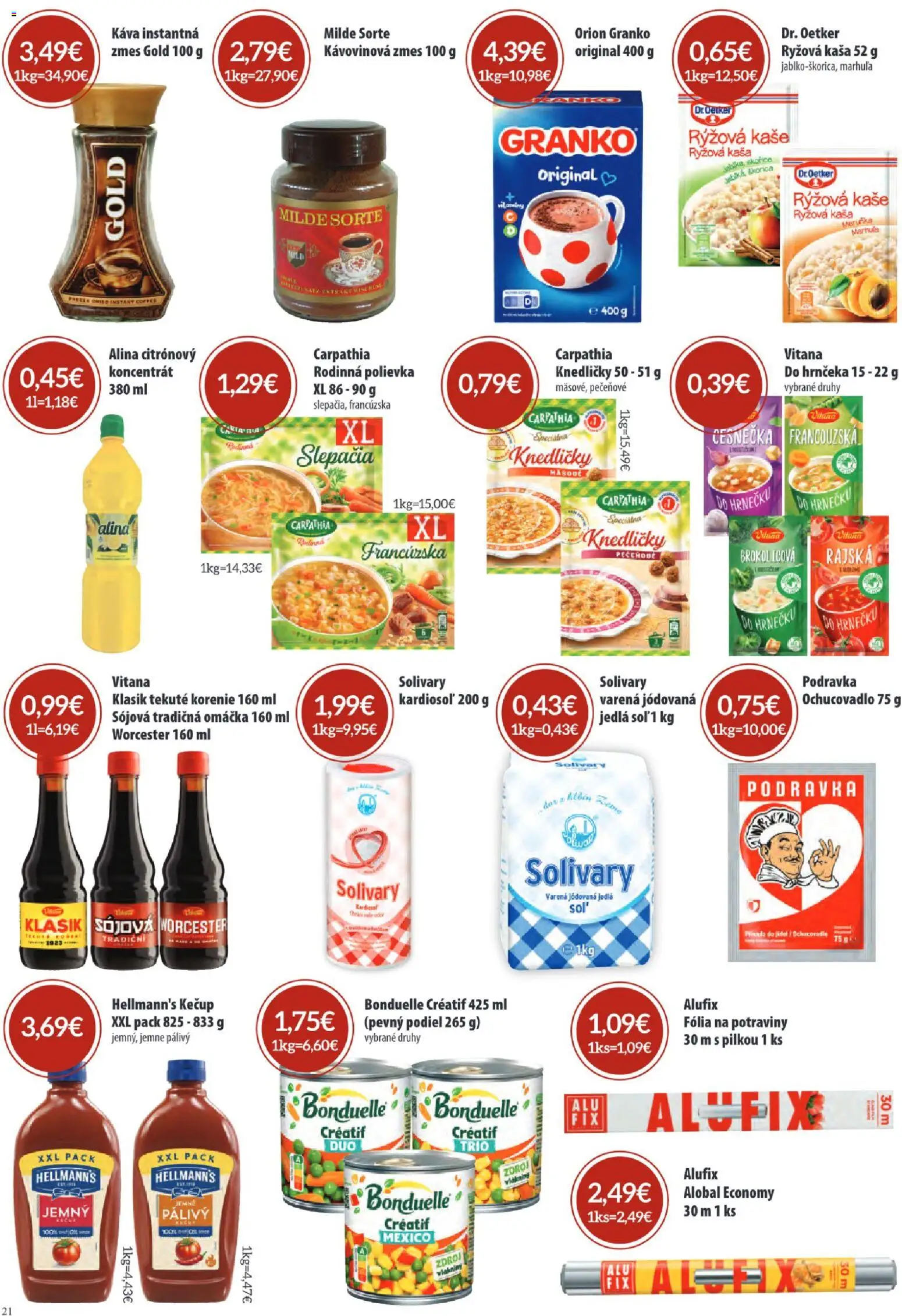 Nové Sintra akcie – leták je platný od 01.04.2026 | Strana: 21 | Produkty: Káva, Korenie, Omáčka, Granko