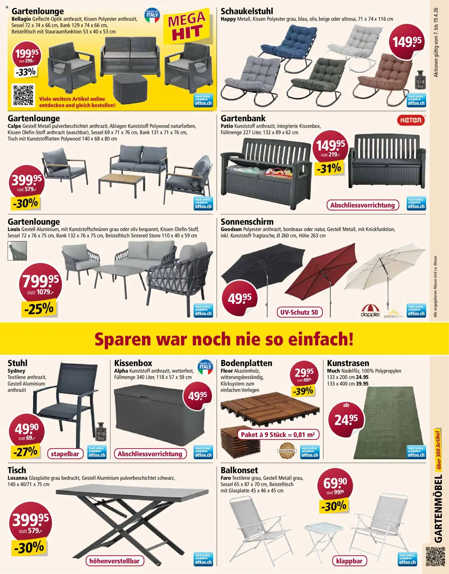 Otto's aktionen – gültig ab 07.04.2026 | Seite: 7 | Produkte: Tisch, Stuhl, Gartenmöbel, Beistelltisch