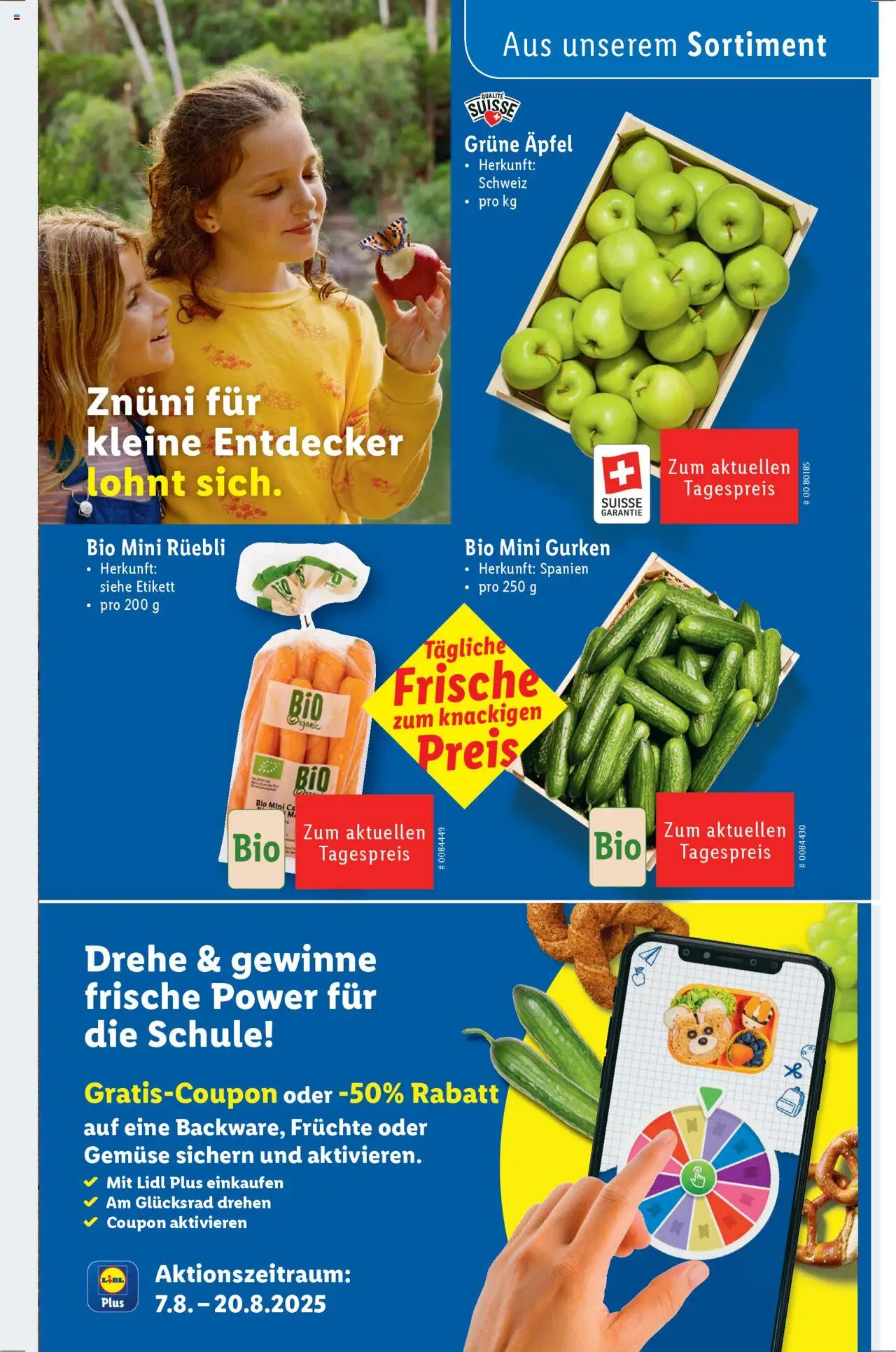 Lidl Aktionen ab 14.08.2025 | Seite: 5 | Produkte: Äpfel, Gemüse, Früchte, Gurken