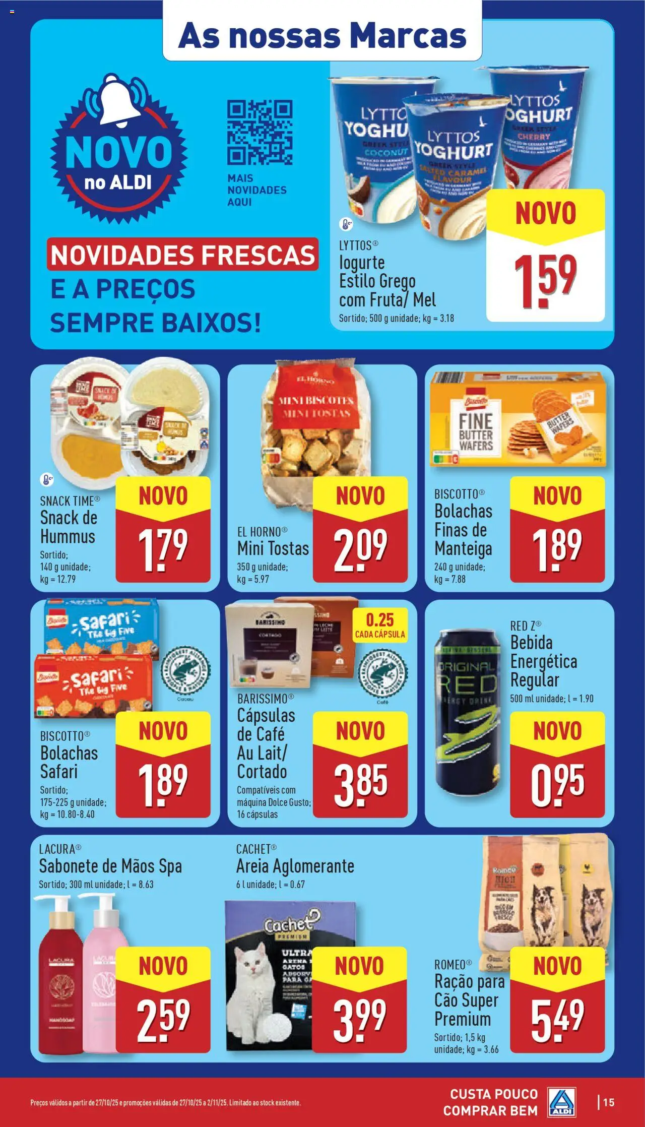 Aldi folheto │ válido de 27.10.2025 | Página: 15 | Produtos: Tostas, Sabonete, Café, Bebida
