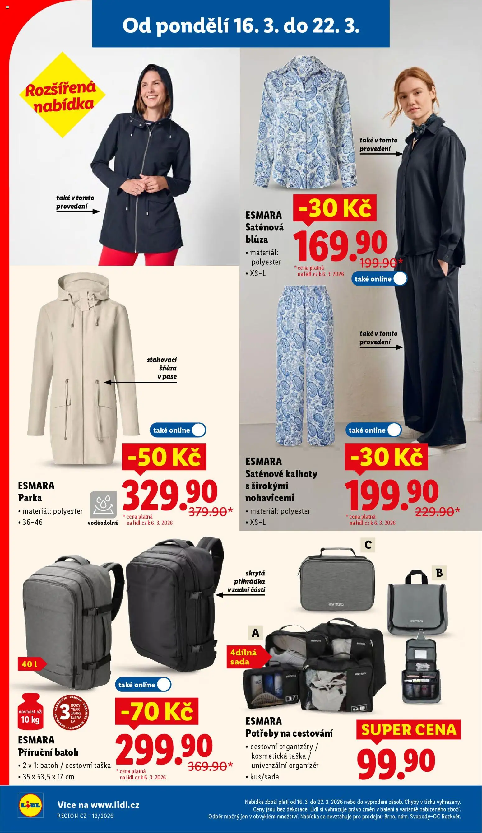 Lidl leták od 16.03.2026 | Strana: 36 | Produkty: Kalhoty, Batoh, Kosmetická taška, Pants