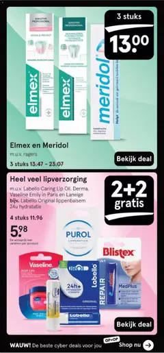 Labello Original lippenbalsem 24u hydratatie, m.u.v. Labello Caring Lip Oil, Derma, Vaseline Emily in Paris en Laneige bijv., 4 stuks - Voorbeeld van een folder van Etos, geldig van 01.12.2025 | Pagina: 40