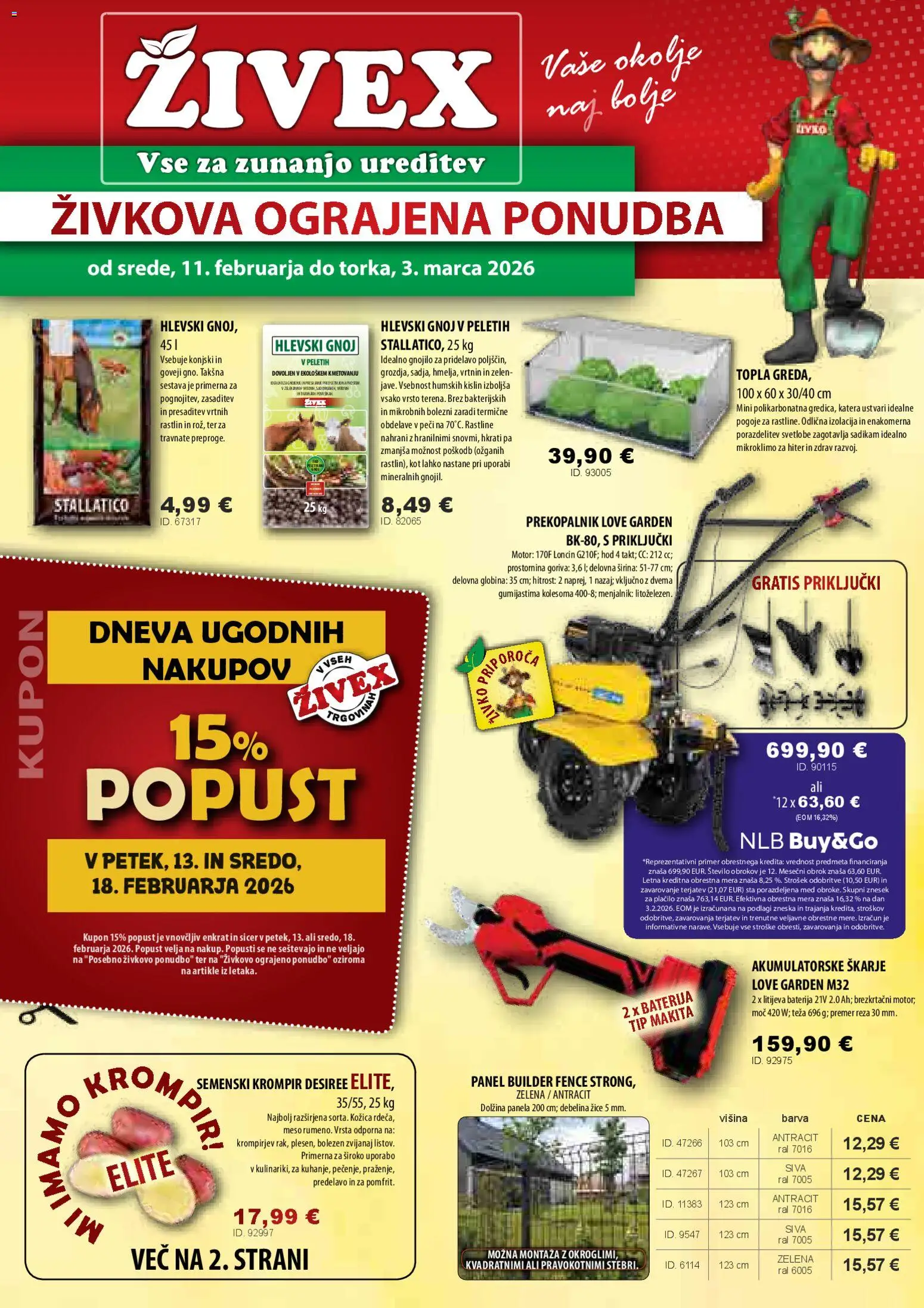 Novi Živex katalog ponudbe – veljaven od 11.02.2026 | Stran: 1 | Izdelki: Baterija, Barva, Krompir, Zelena