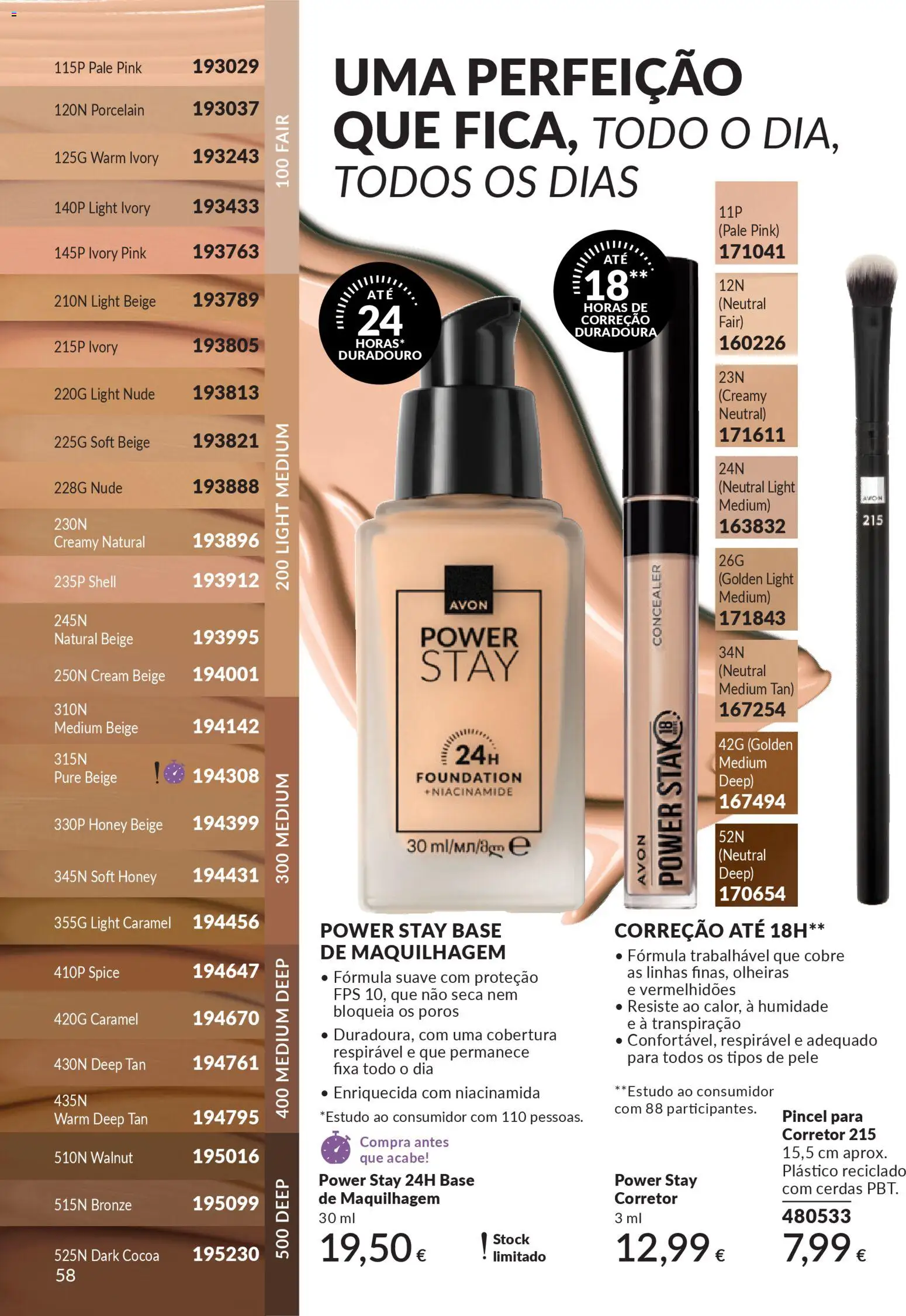 Catálogo Avon Campanha 3 │ válido de 01.03.2026 | Página: 58 | Produtos: Pincel, Maquilhagem, Corretor, Base