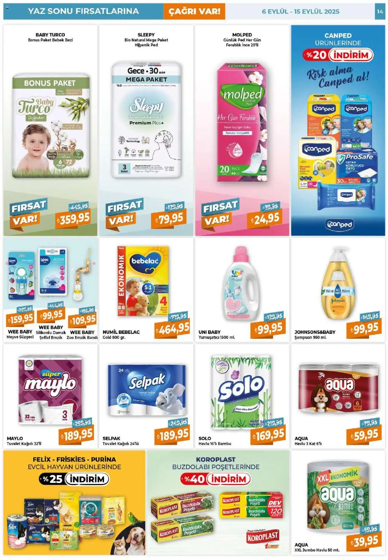 Çağrı Market Güncel Katalog - 06.09.2025 tarihinden itibaren geçerlidir | Sayfa: 14 | Ürünler: Yatak, Yumuşatıcı, Külot, Meyve