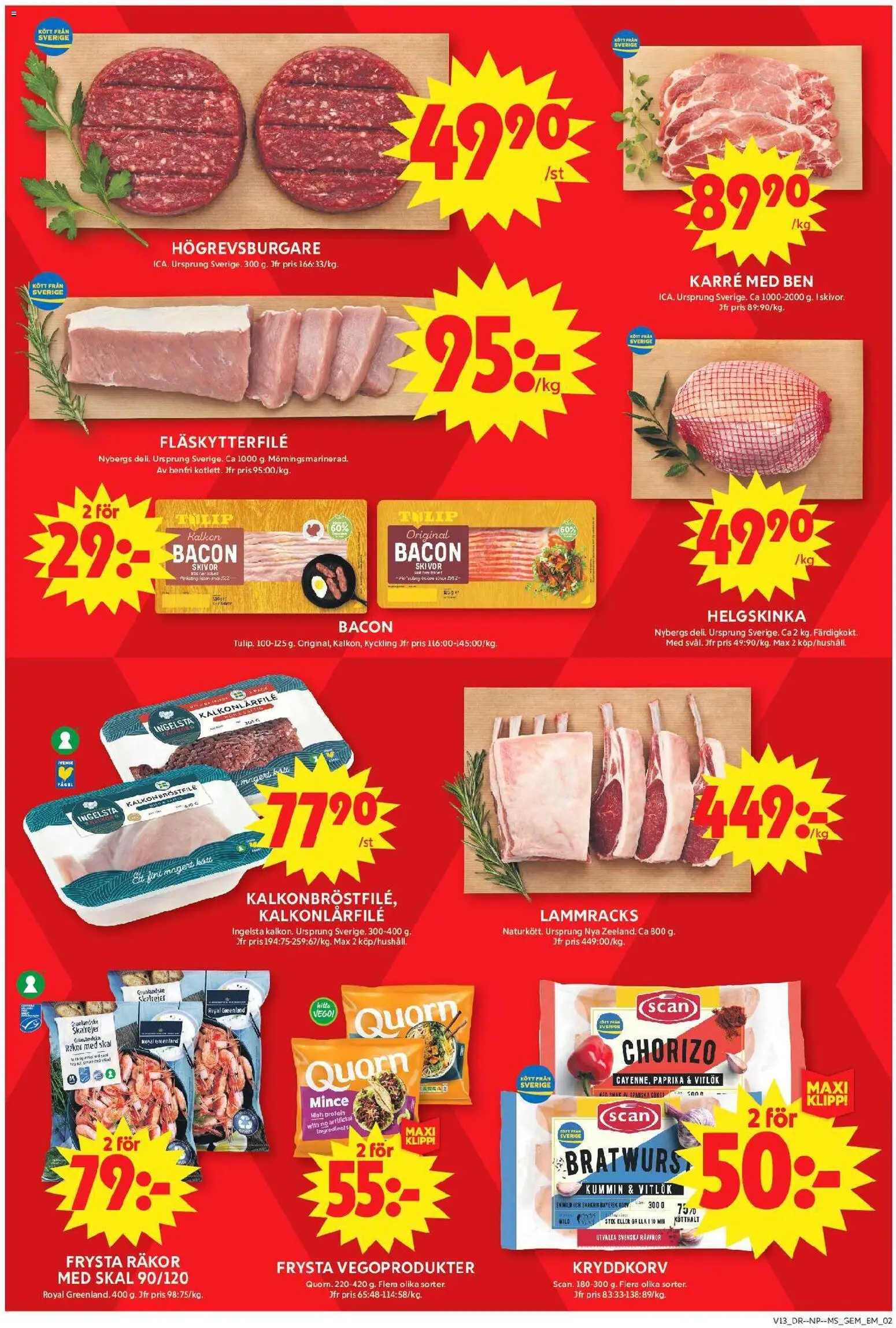 ICA Maxi reklamblad aktuell från 23.03.2026 | Sida: 2 | Produkter: Bacon, Fläskytterfilé, Vitlök, Kalkon