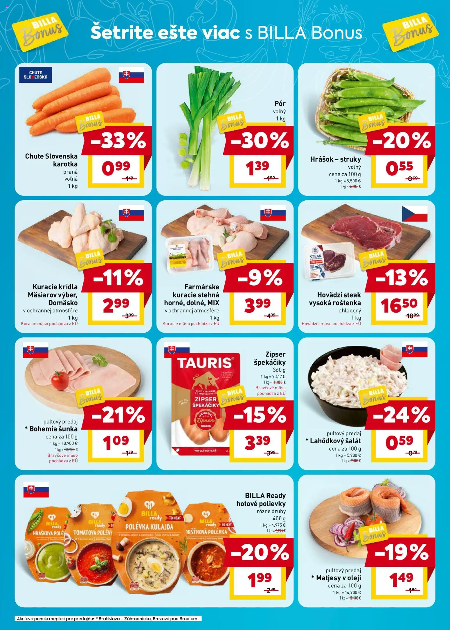 Nové Billa akcie – leták je platný od 29.04.2026 | Strana: 2 | Produkty: Hovädzie mäso, Šalát, Steak, Kuracie krídla