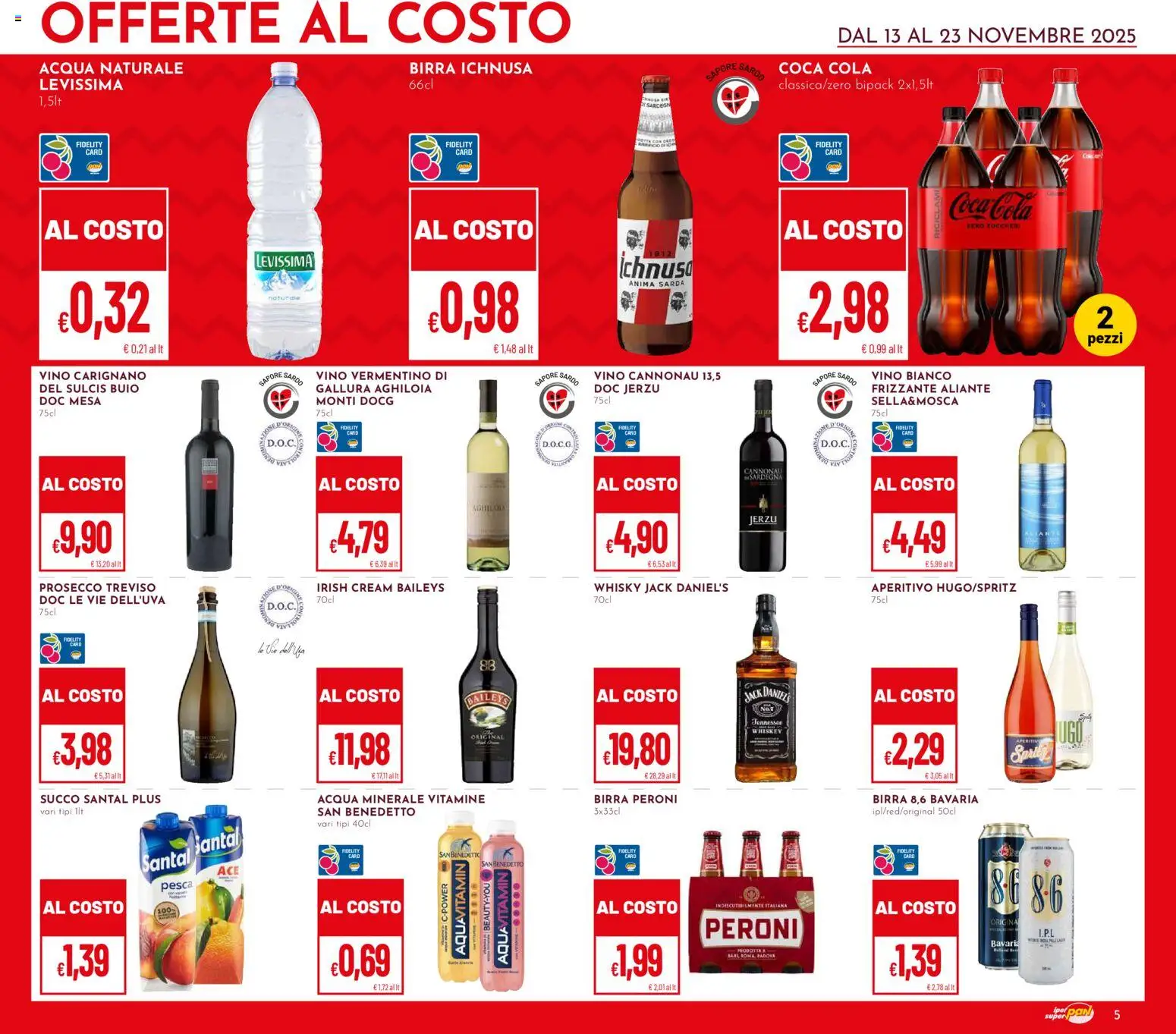 Volantino Pan del 13.11.2025 | Pagina: 5 | Prodotti: Succo, Birra, Prosecco, Vino