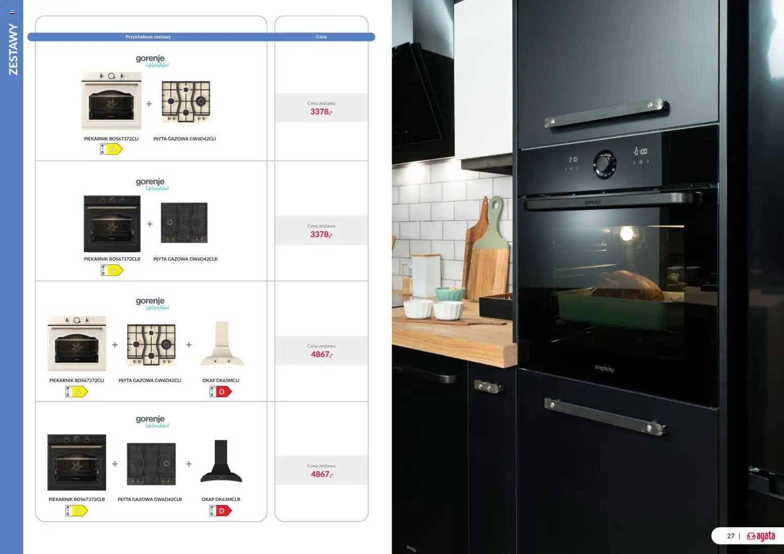 Salony Agata Gazetka - Gorenje od 05.12.2025 | Strona: 14 | Produkty: Piekarnik, Okap