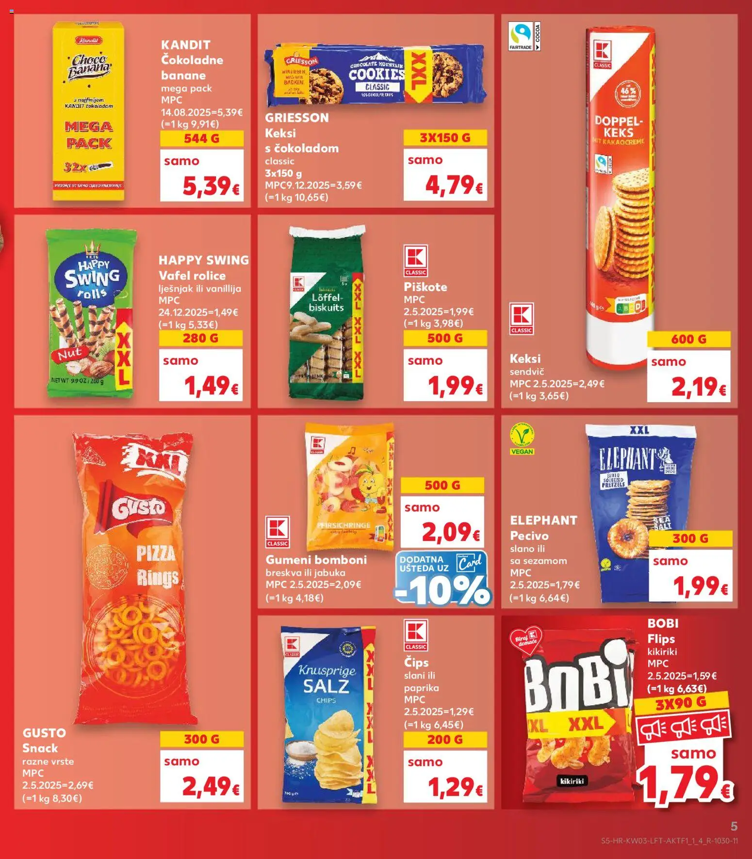 Kaufland HR akciós ujság - amely érvényes a következő dátumtól: 14.01.2026 | Oldal: 5 | Termékek: Chips, Pizza, Vegán