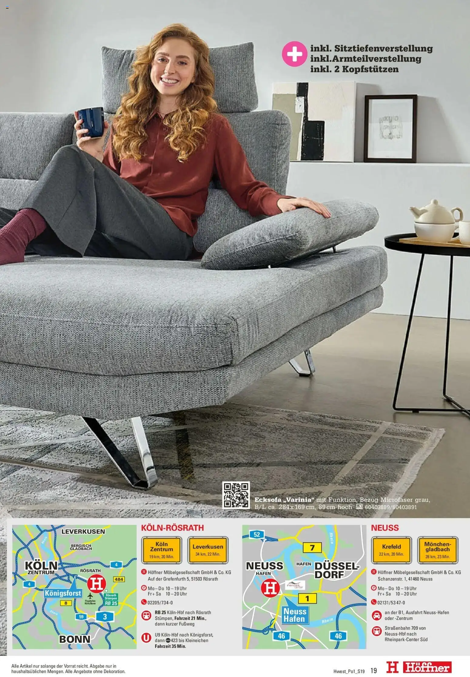 Höffner - Höffner: Möbelangebote – gültig ab 23.12.2025 | Seite: 19 | Produkte: Ecksofa, Uhr