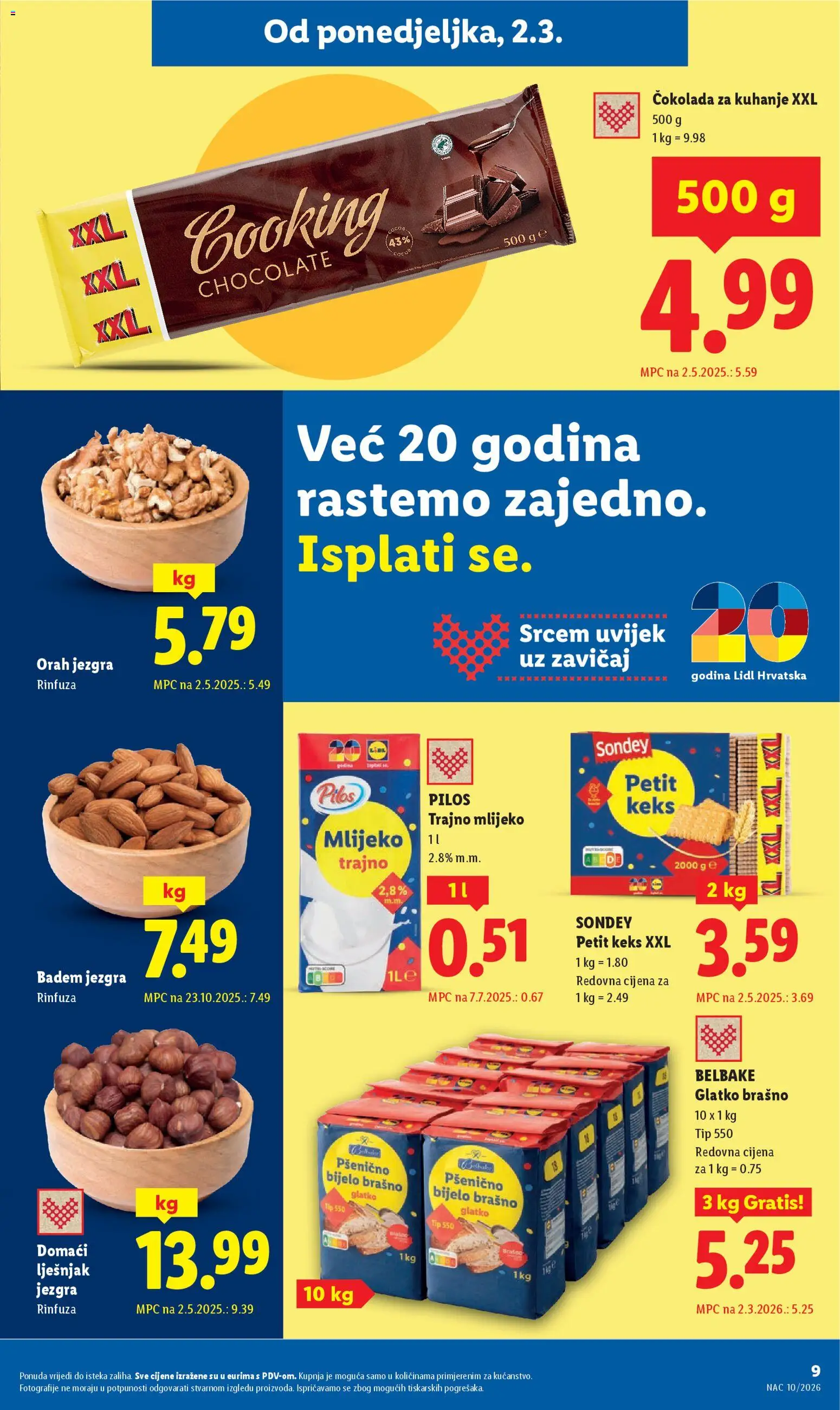 Lidl katalog | vrijedi od 02.03.2026 | Stranica: 9 | Proizvodi: Lješnjak, Brašno, Badem, Orah