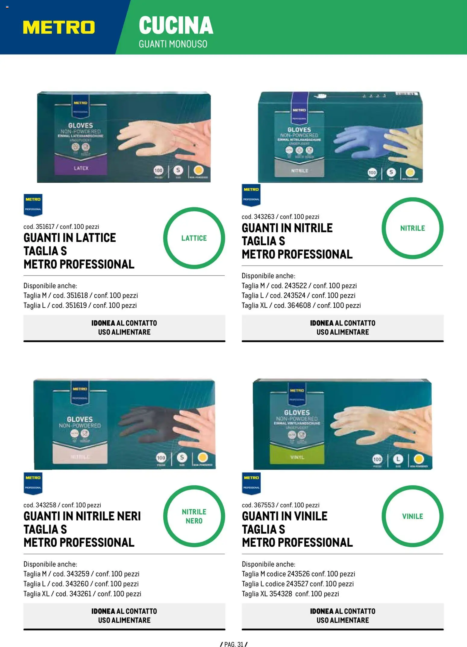 Volantino Metro del 07.01.2026 | Pagina: 31 | Prodotti: Guanti