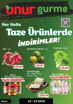 23.10.2025 tarihinden itibaren geçerli olan Onur Market kataloğu önizlemesi