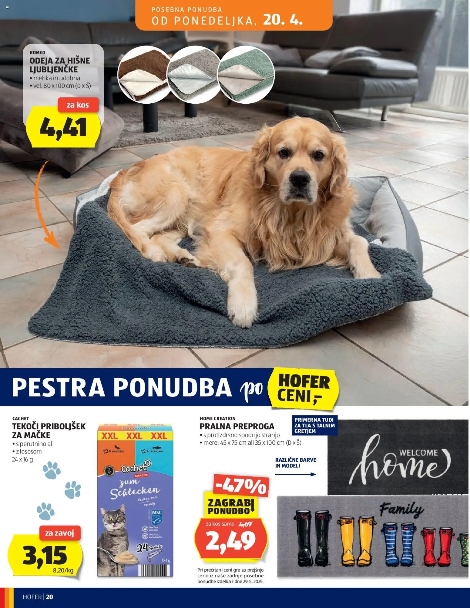 Novi Hofer katalog ponudbe – veljaven od 15.04.2026 | Stran: 20 | Izdelki: Odeja, Kos, Preproga