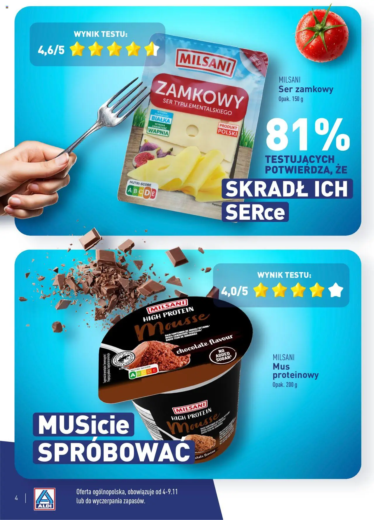 Aldi Gazetka - Wielki test od 04.11.2024 | Strona: 4 | Produkty: Kakao, Ser