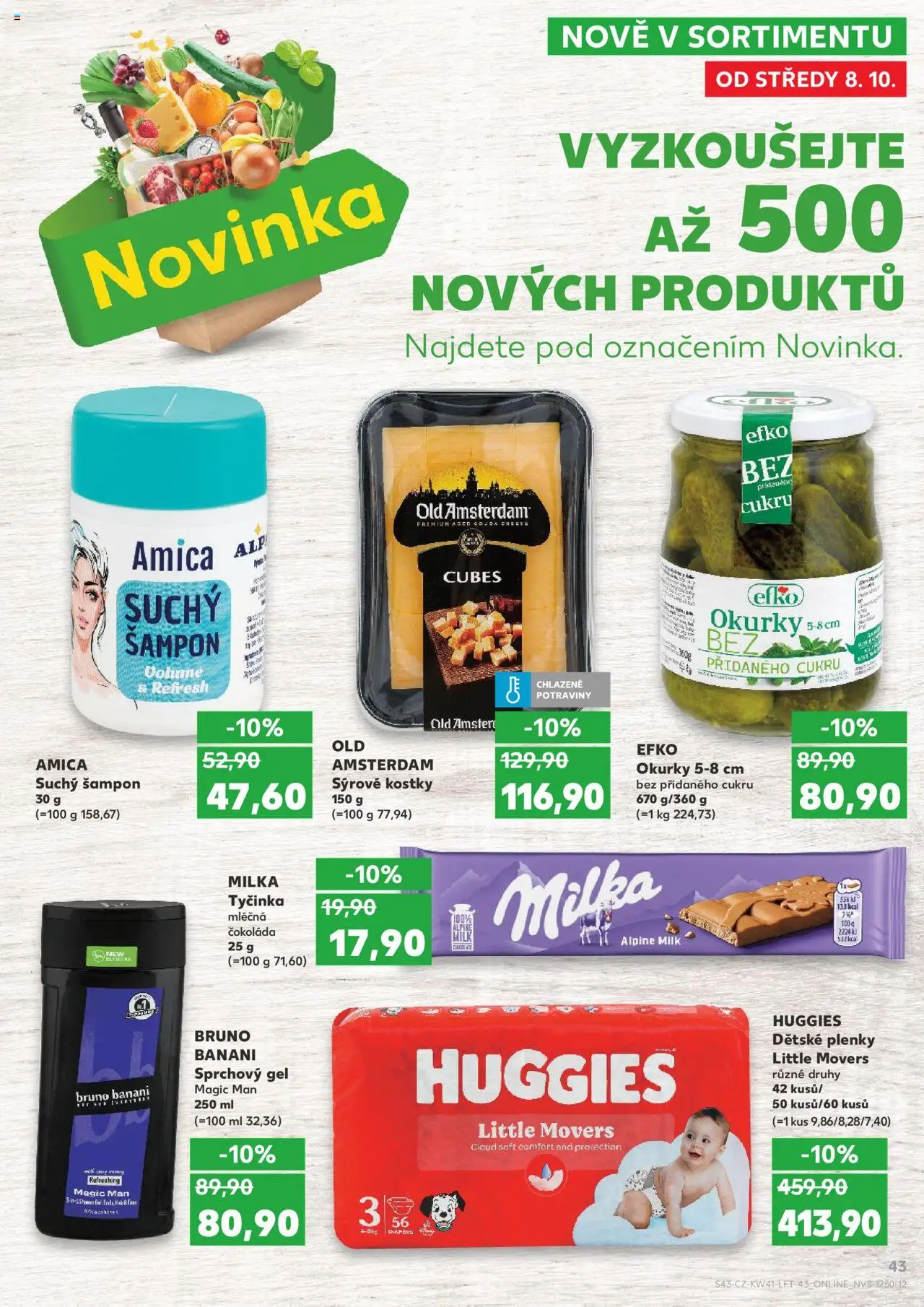 Kaufland leták - Praha 4 od 08.10.2025 | Strana: 43 | Produkty: Sprchový gel, Gouda, Potraviny, Plenky