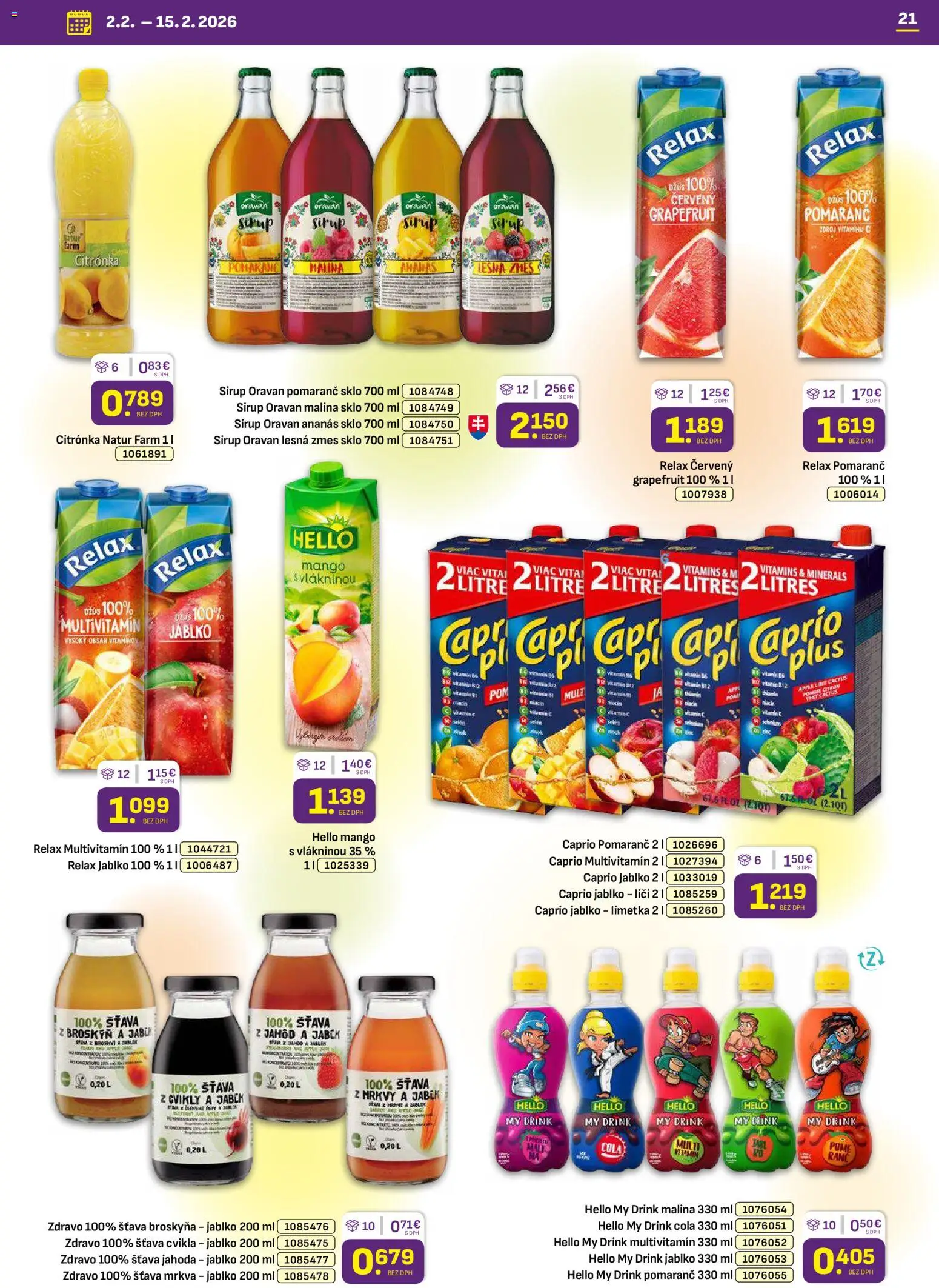 Nové Libex akcie – leták je platný od 02.02.2026 | Strana: 21 | Produkty: Apple, Cvikla, Mango, Cola