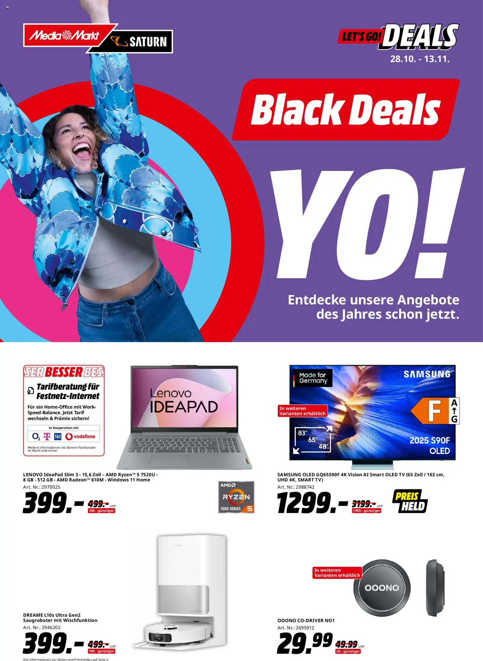 Saturn - Black Friday – gültig ab 28.10.2025 | Seite: 1 | Produkte: Lenovo, Samsung, Smart TV, TV