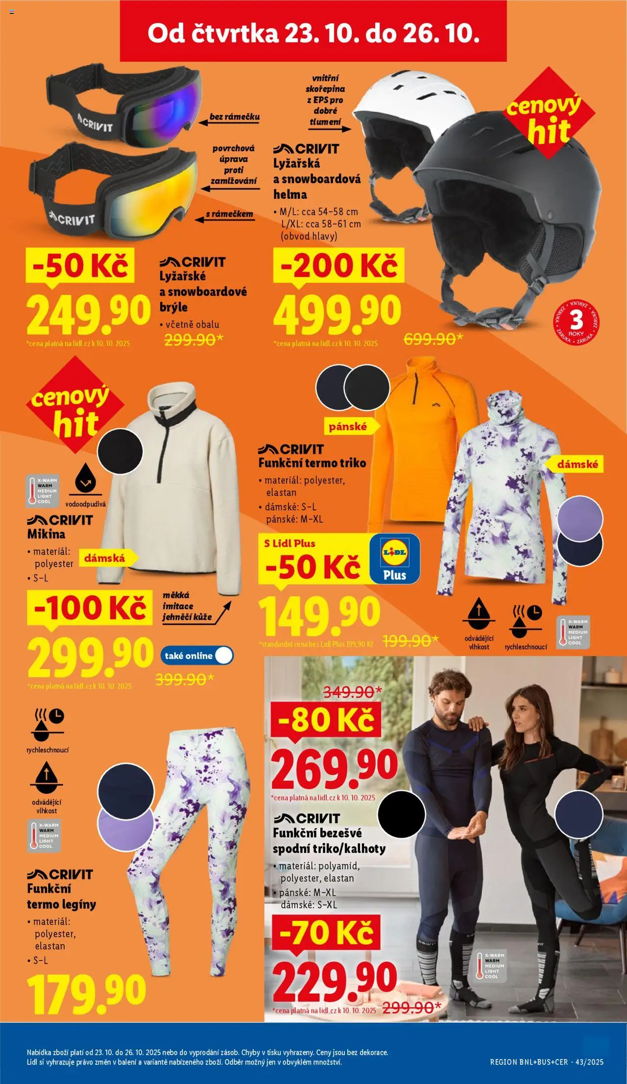 Lidl leták - Spotřební zboží od 20.10.2025 | Strana: 23 | Produkty: Mikina, Legíny, Brýle, Termo triko