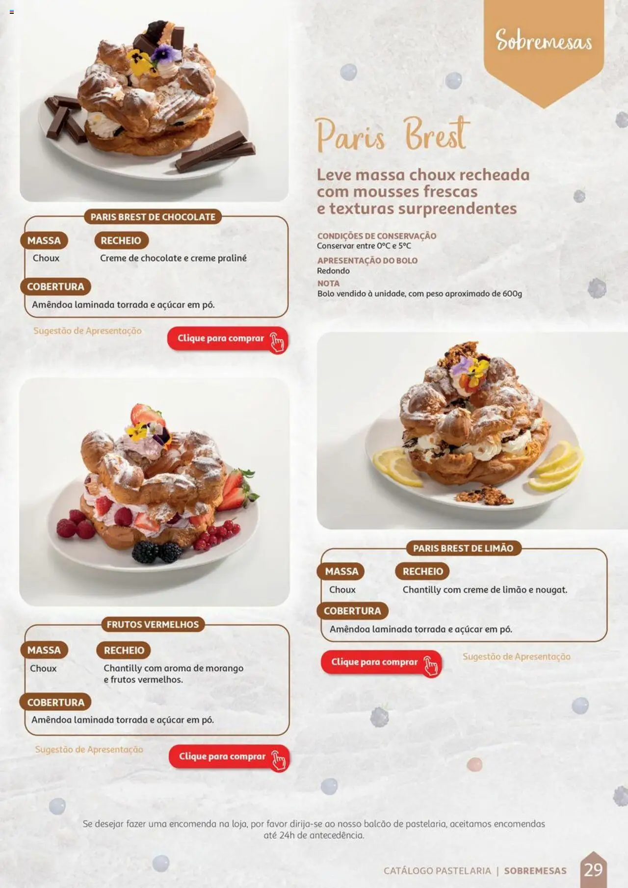 Auchan Catálogo de Pastelaria │ válido de 08.04.2024 | Página: 29 | Produtos: Chocolate, Açúcar, Massa, Creme