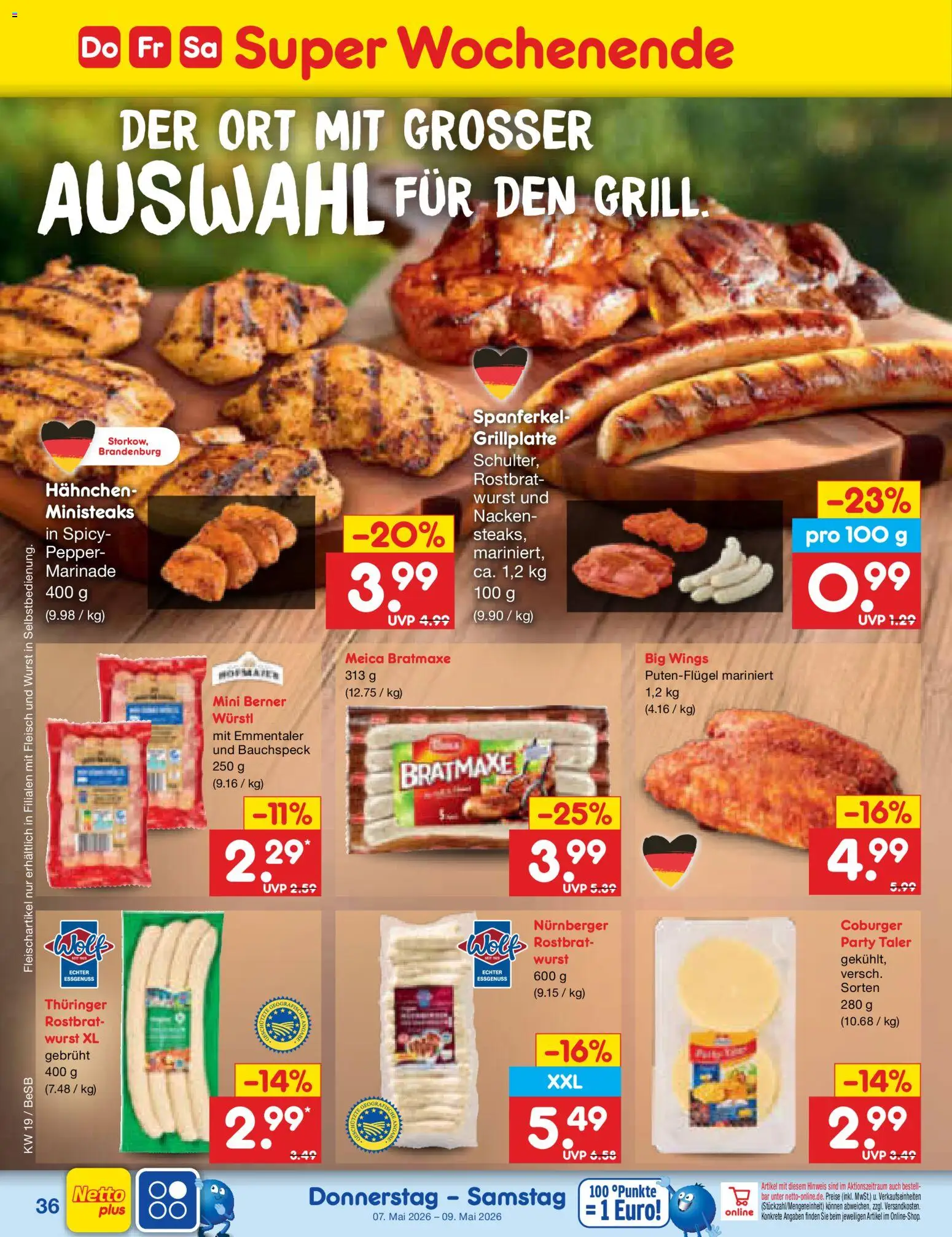 Netto Marken-Discount Prospekt 	 – gültig ab 04.05.2026 | Seite: 52 | Produkte: Hahnchen, Würstl, Wurst, Fleisch