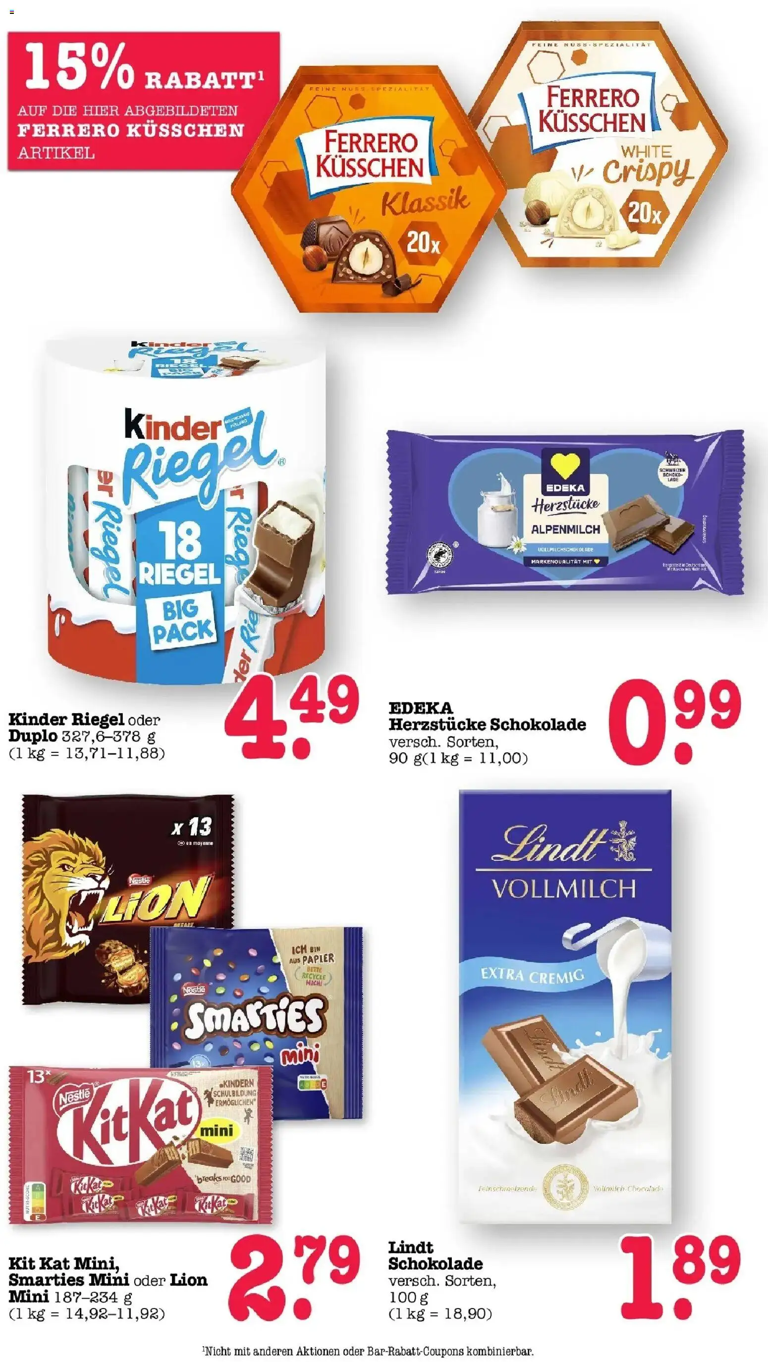 Edeka prospekt Offenbach	 – gültig ab 09.03.2026 | Seite: 37 | Produkte: Schokolade, Smarties, Kinder riegel, Lindt