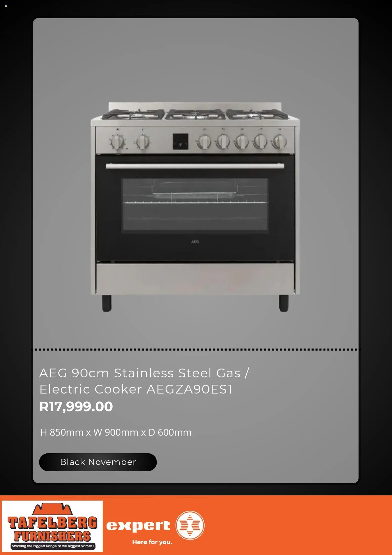 New Tafelberg Furnishers catalogue – valid from 24.10.2025 | Page: 2 | Products: Cooker