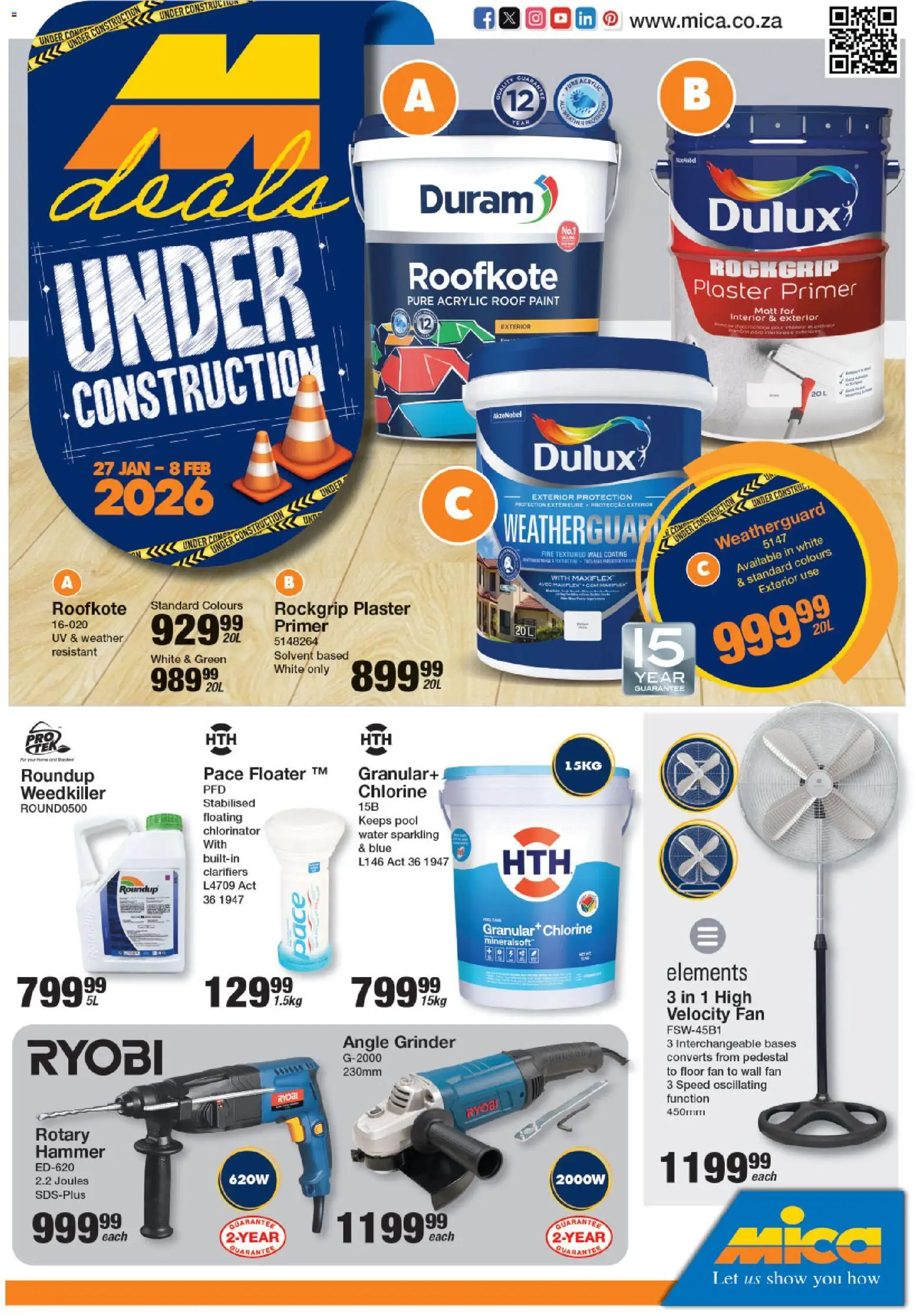 New MICA catalogue – valid from 27.01.2026 | Page: 1 | Products: Pedestal, Fan, Hammer, Plaster