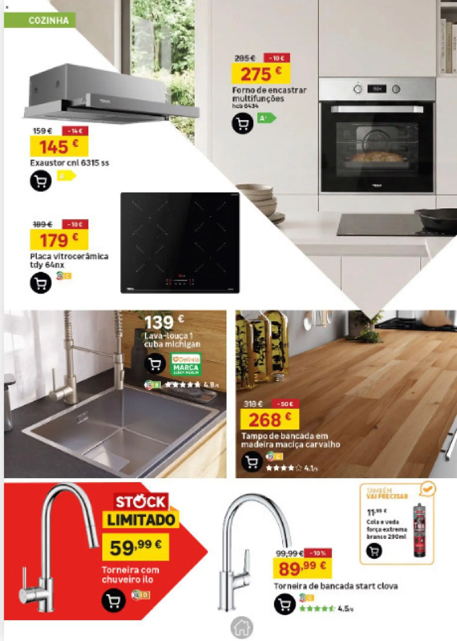 Leroy Merlin Arquipélago dos Açores │ válido de 26.03.2026 | Página: 10 | Produtos: Forno, Exaustor, Torneira, Chuveiro