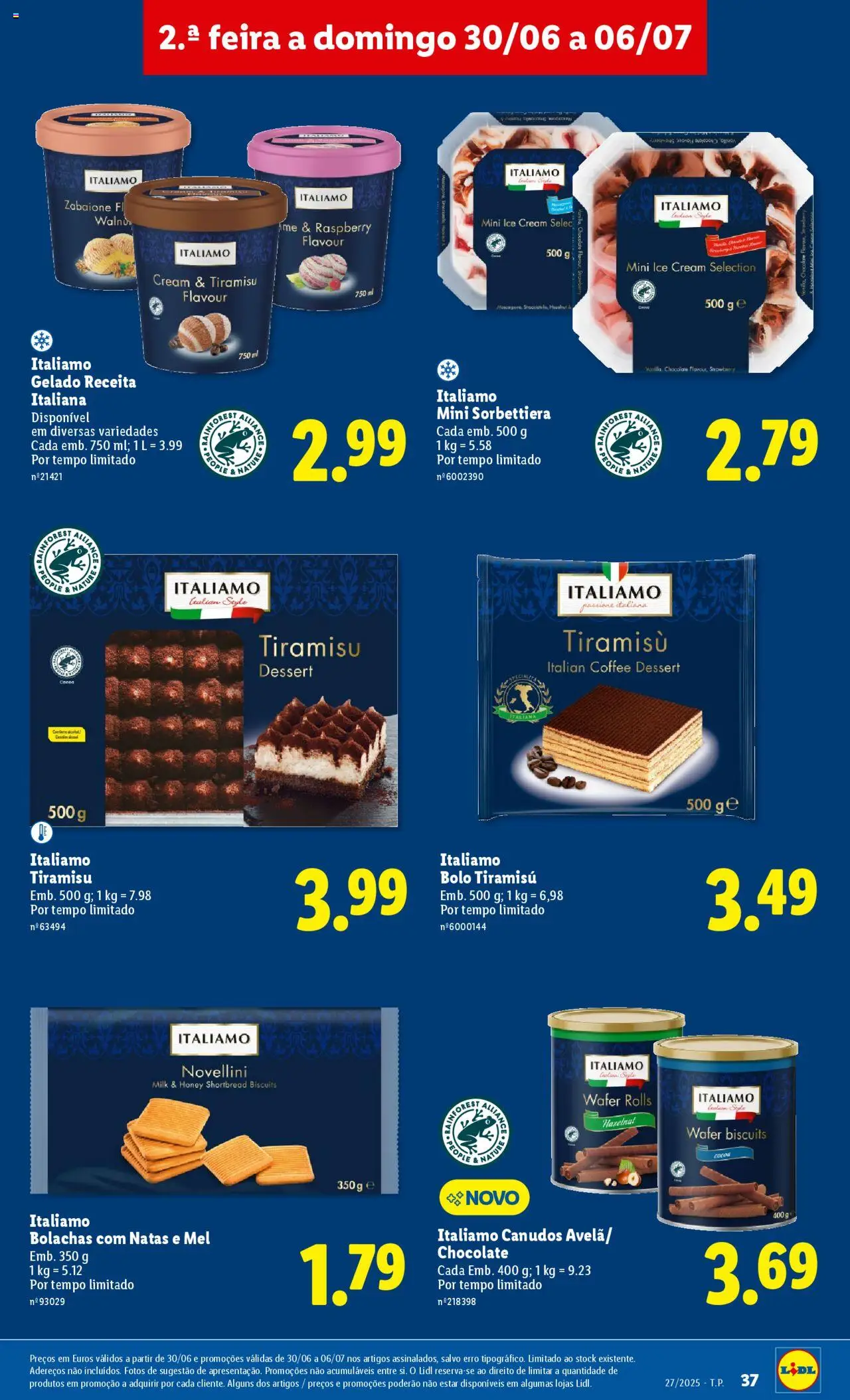 Lidl folheto │ válido de 30.06.2025 | Página: 37 | Produtos: Bolachas, Chocolate, Mel, Natas