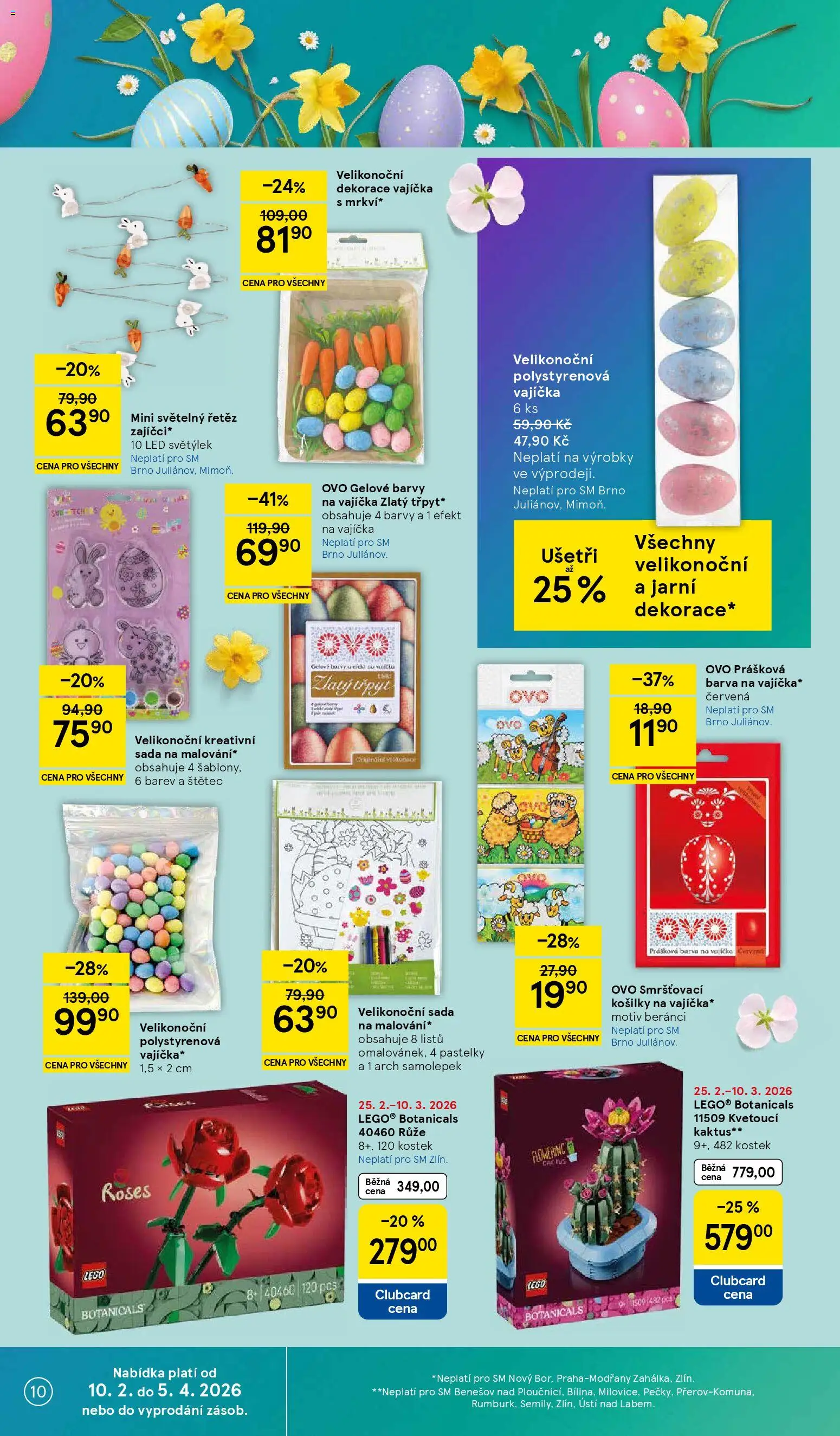 Tesco leták - Supermarket od 25.02.2026 | Strana: 10 | Produkty: LEGO, Kreativní sada, Barvy, Dekorace