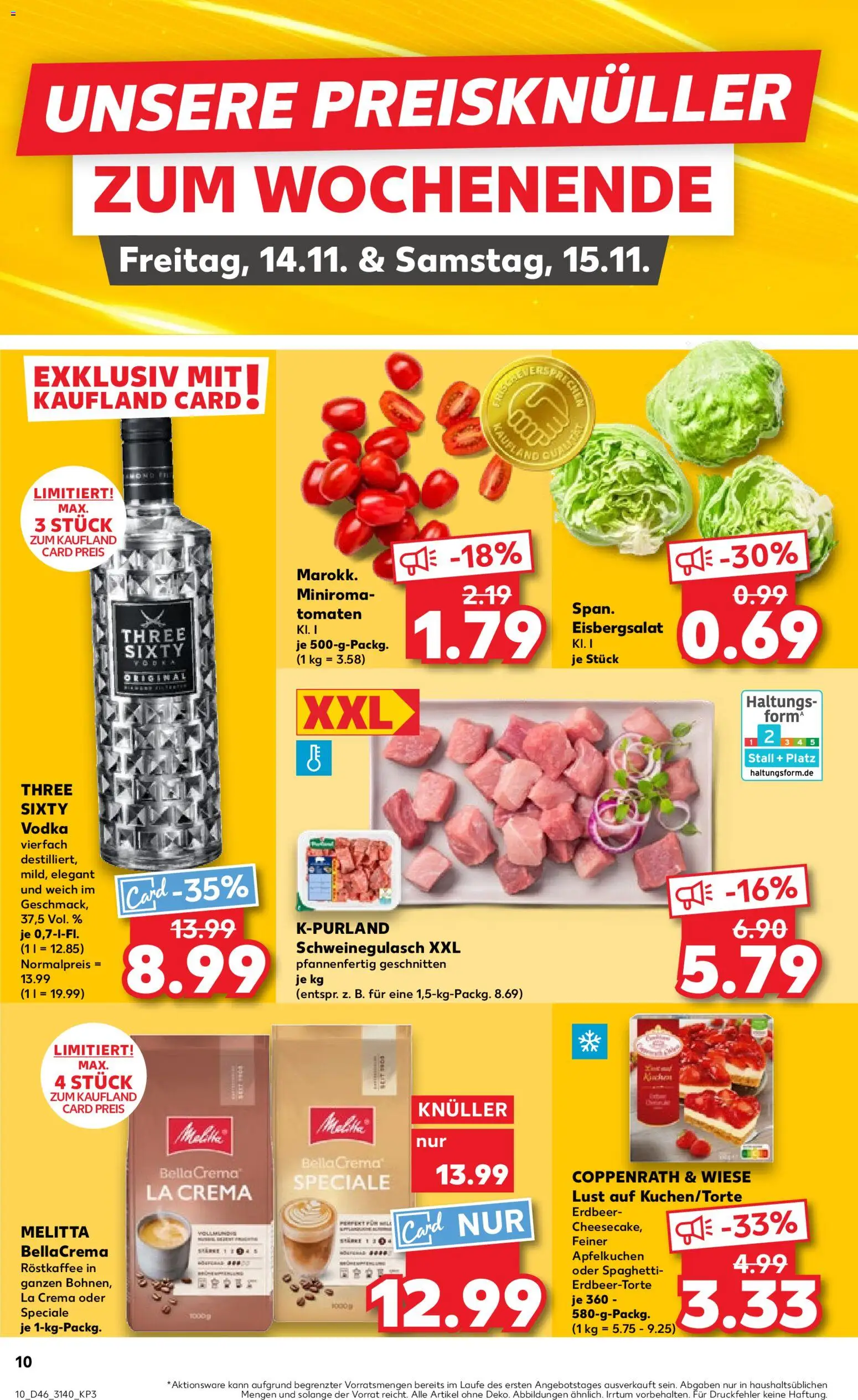 Kaufland prospekt Leipzig	 – gültig ab 13.11.2025 | Seite: 10 | Produkte: Melitta, Tomaten, Eisbergsalat, Vodka