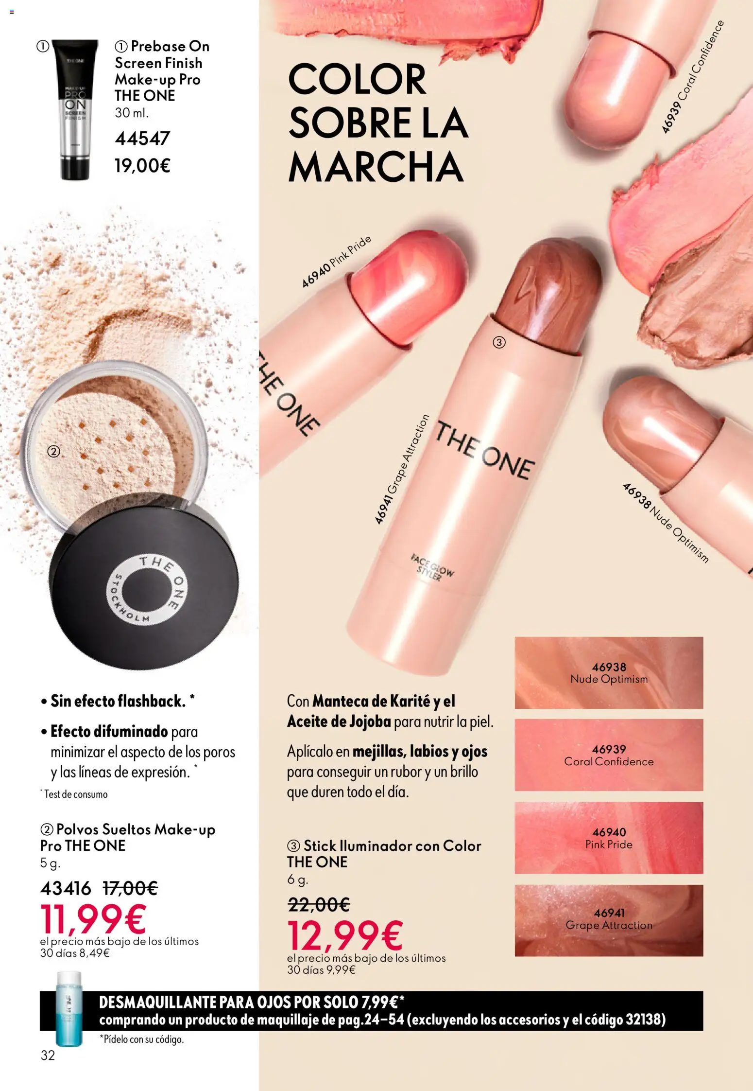 Oriflame - Catálogo Campaña 1 │ válido desde el 31.12.2025 | Página: 32 | Productos: Rubor, Iluminador, Manteca, Aceite de jojoba