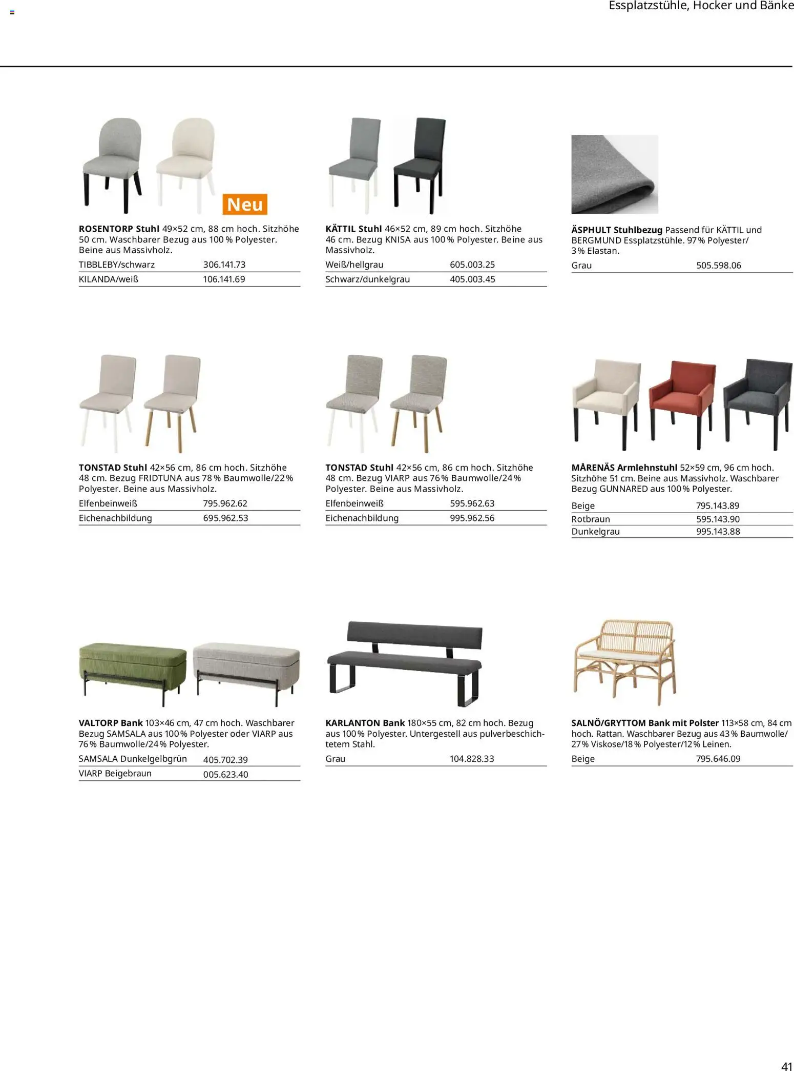 Ikea Essplatz – gültig ab 02.01.2026 | Seite: 41 | Produkte: Hocker, Stuhl