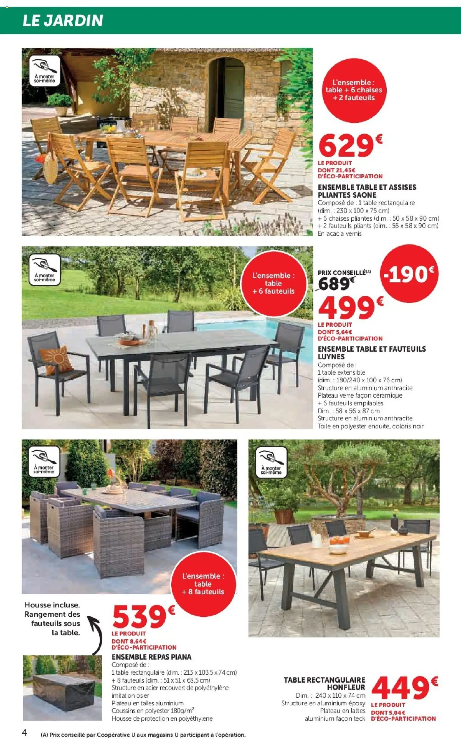 {H1} | Page: 4 | Produits: Plateau, Table extensible, Table