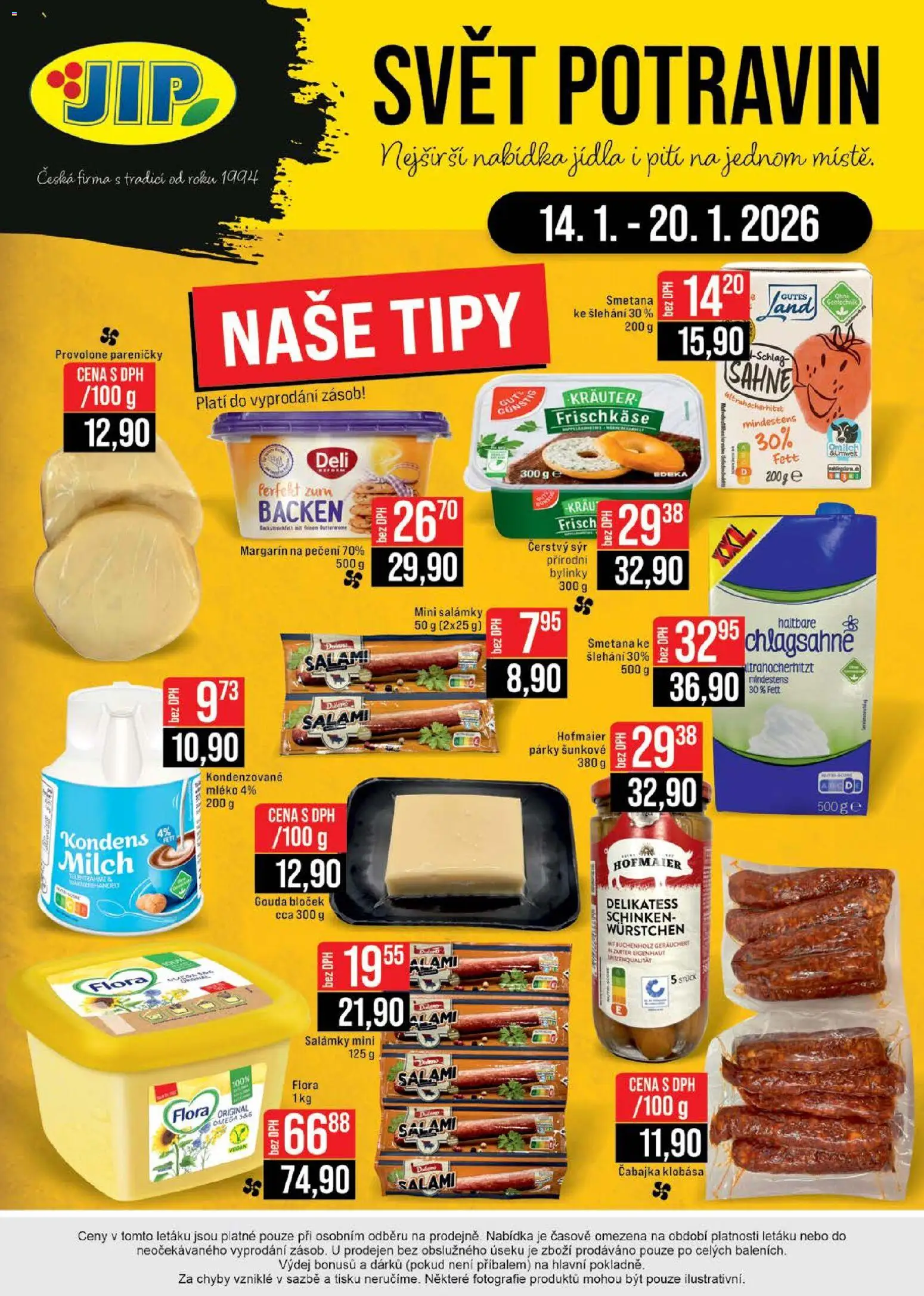 Jip leták - Cash & Carry od 14.01.2026 | Strana: 20 | Produkty: Vegan, Mléko, Omega, Smetana ke šlehání