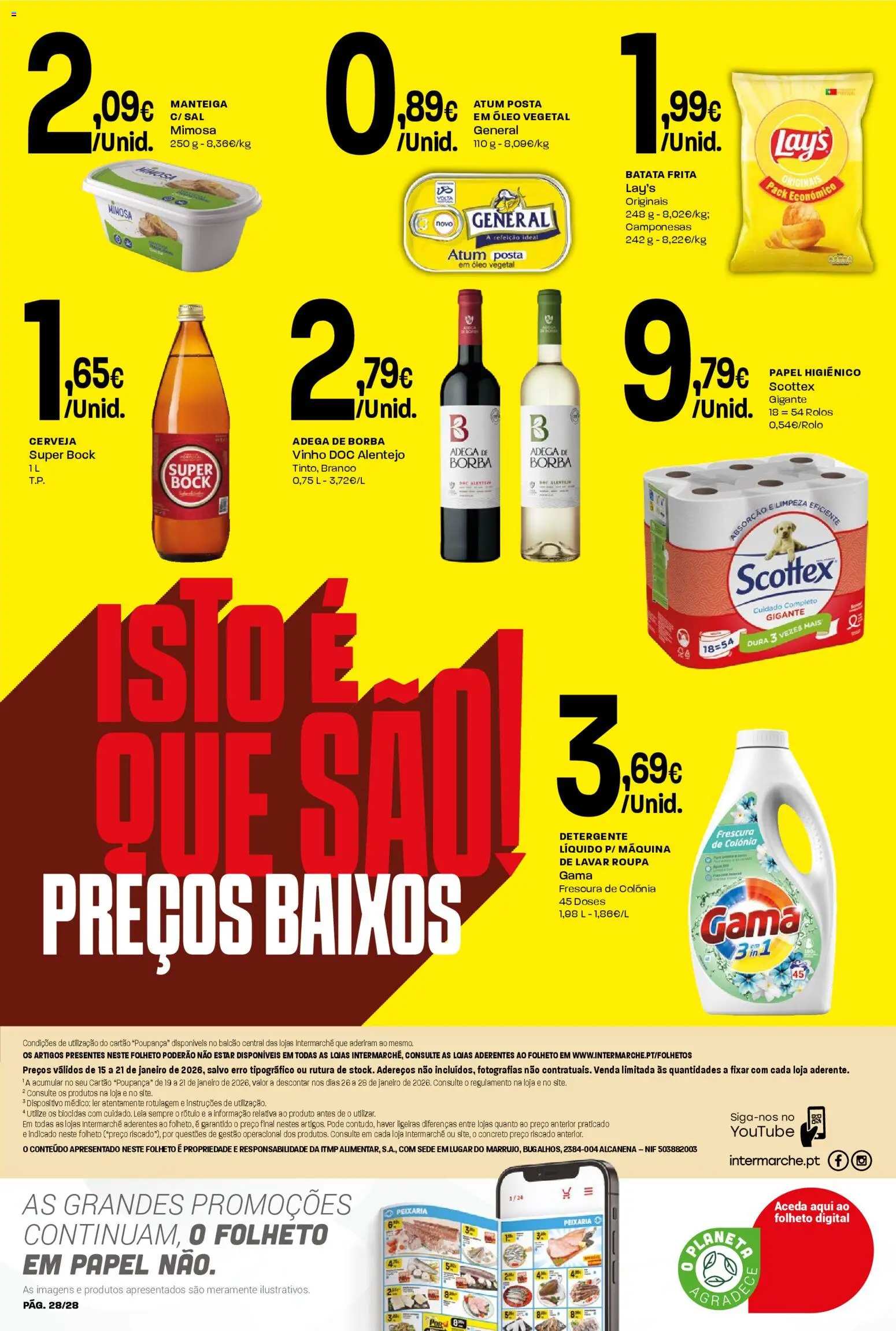 Intermarché Folheto Contact │ válido de 15.01.2026 | Página: 28 | Produtos: Batata, Super bock, Sal, Vinho