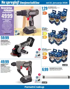 Eurospin katalog akcije – veljaven od 22.01.2026 | Stran: 14 | Izdelki: Baterija, Orodje, Brusilnik, Kladivo