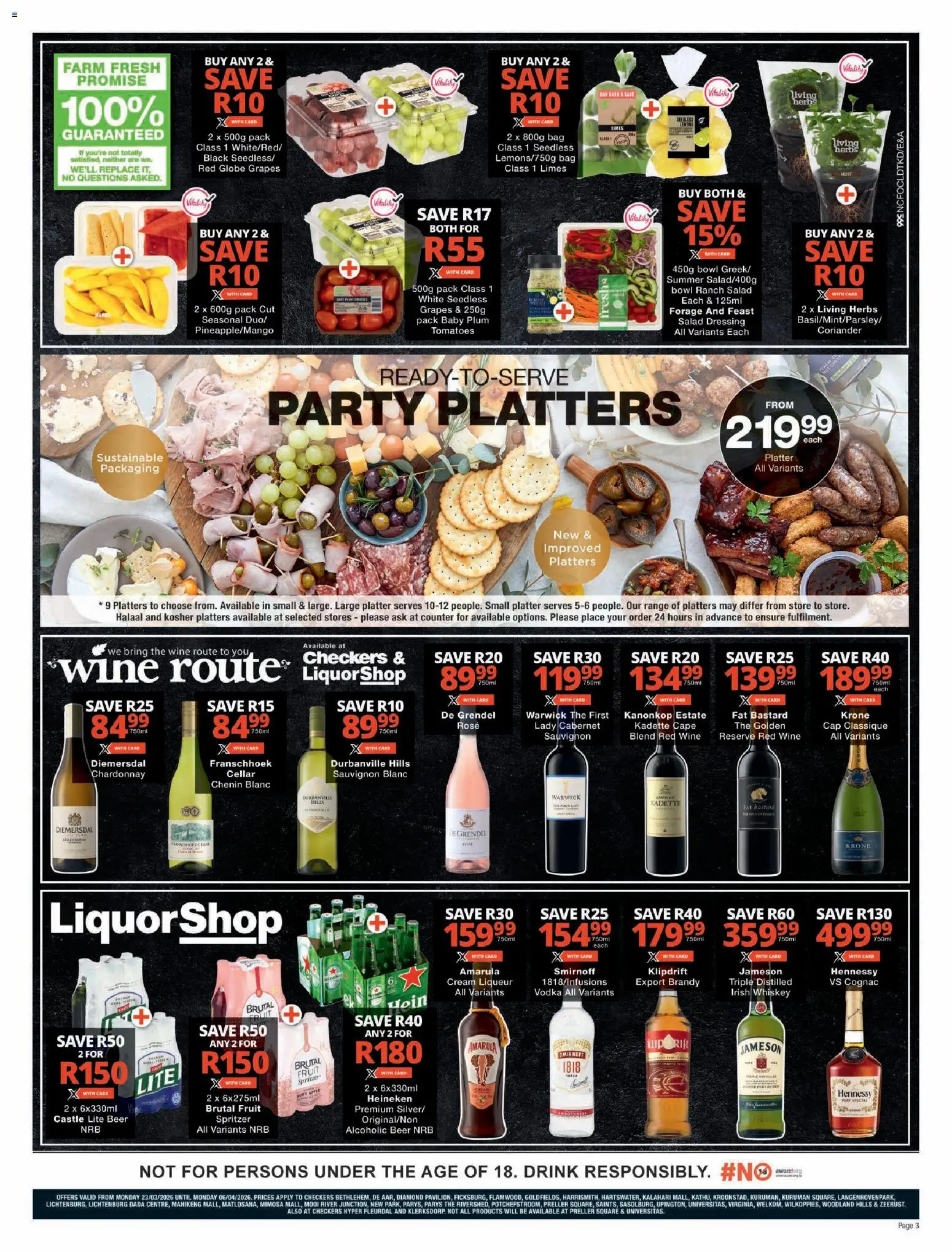 New Checkers catalogue – valid from 23.03.2026 | Page: 3 | Products: Cap, Bag, Bowl, Tomatoes