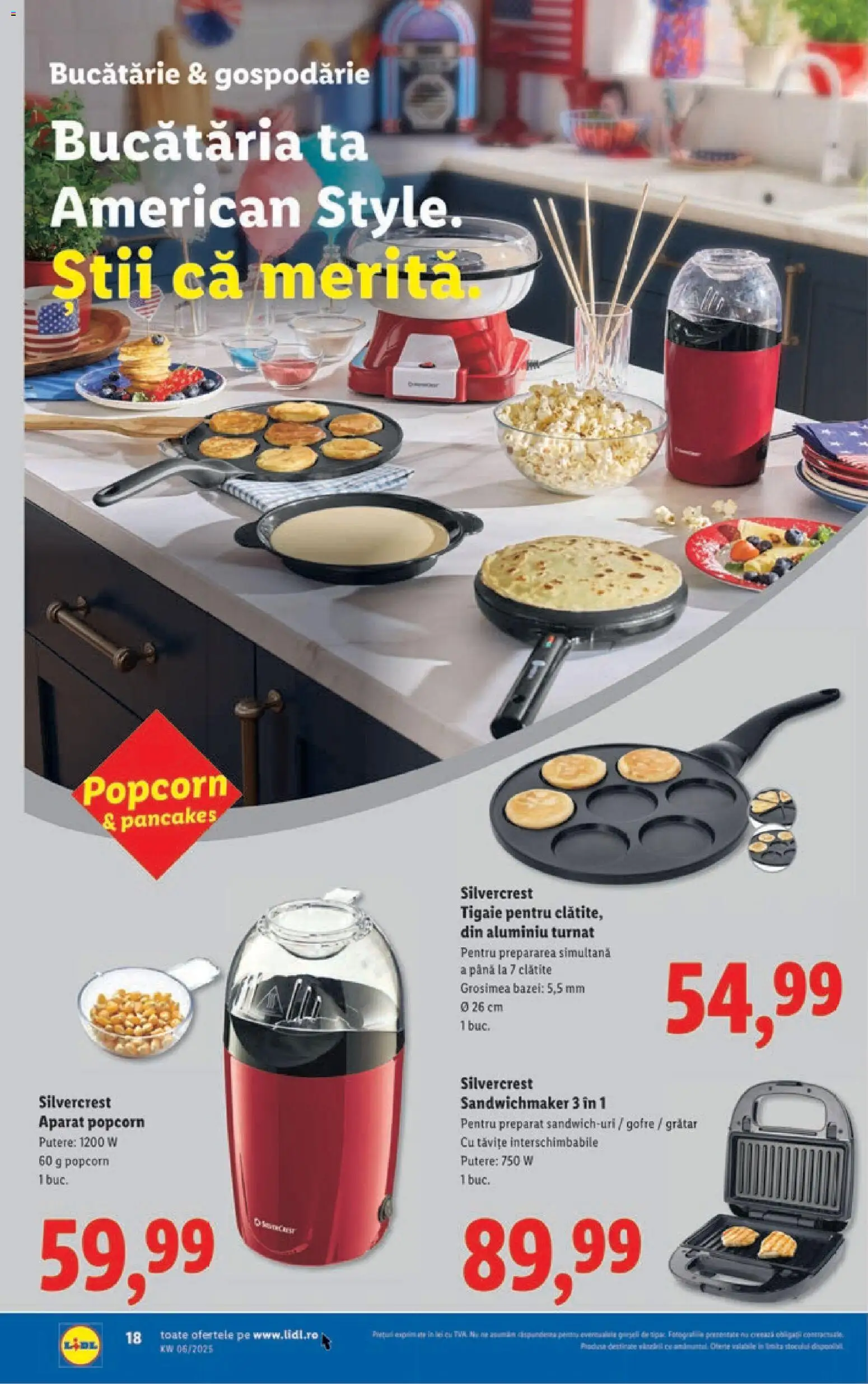 Noul catalog Lidl – valabil de la 02.02.2026 | Pagină: 18 | Produse: Sandwichmaker, Grătar, Bucătărie, Clătite