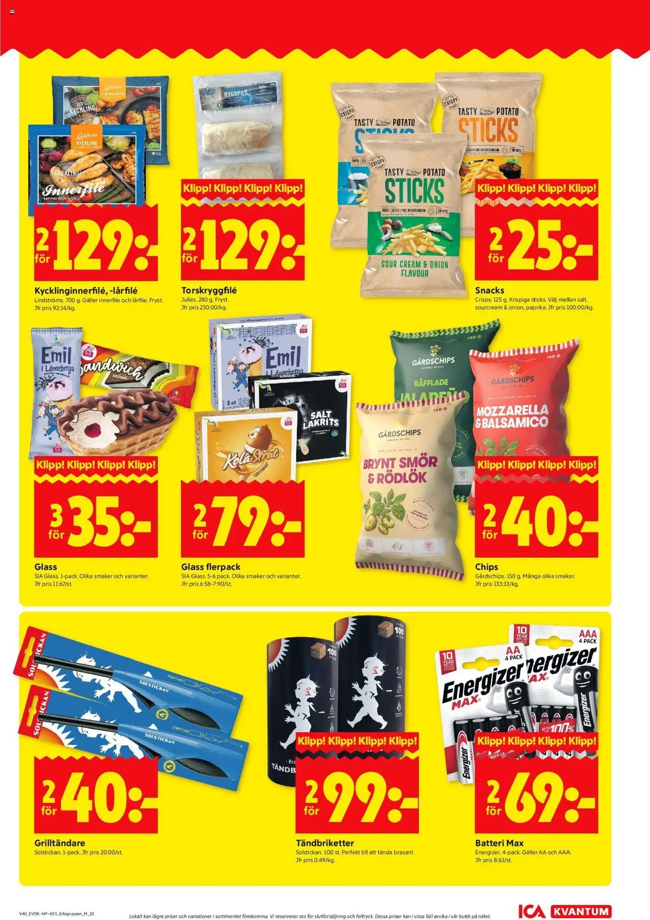 ICA Kvantum reklamblad aktuell från 29.09.2025 | Sida: 7 | Produkter: Salt, Sandwich, Grilltändare, Batteri