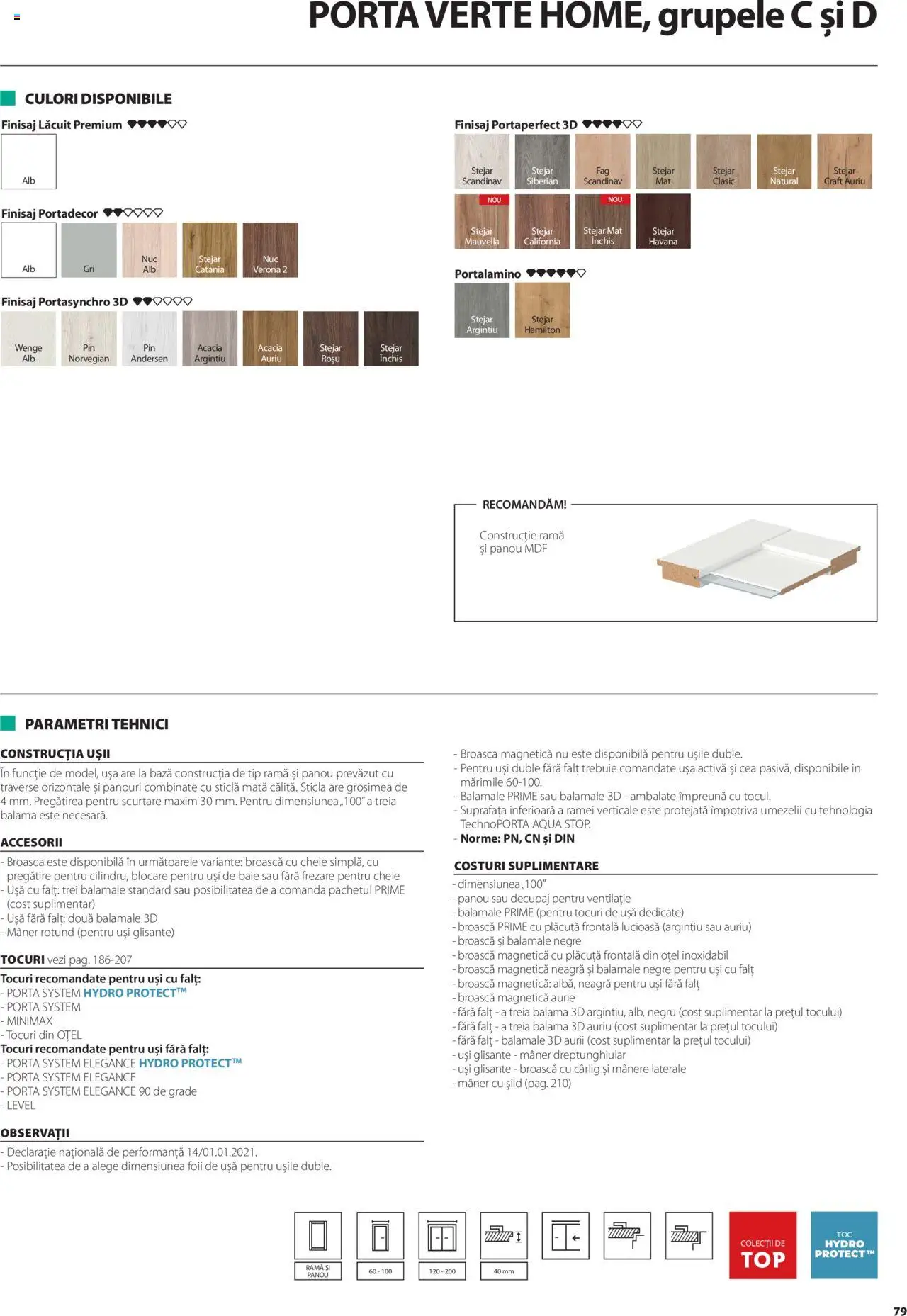 Catalog Proges – valabil de la 01.05.2025 | Pagină: 79 | Produse: Mâner, Traverse, Ușă