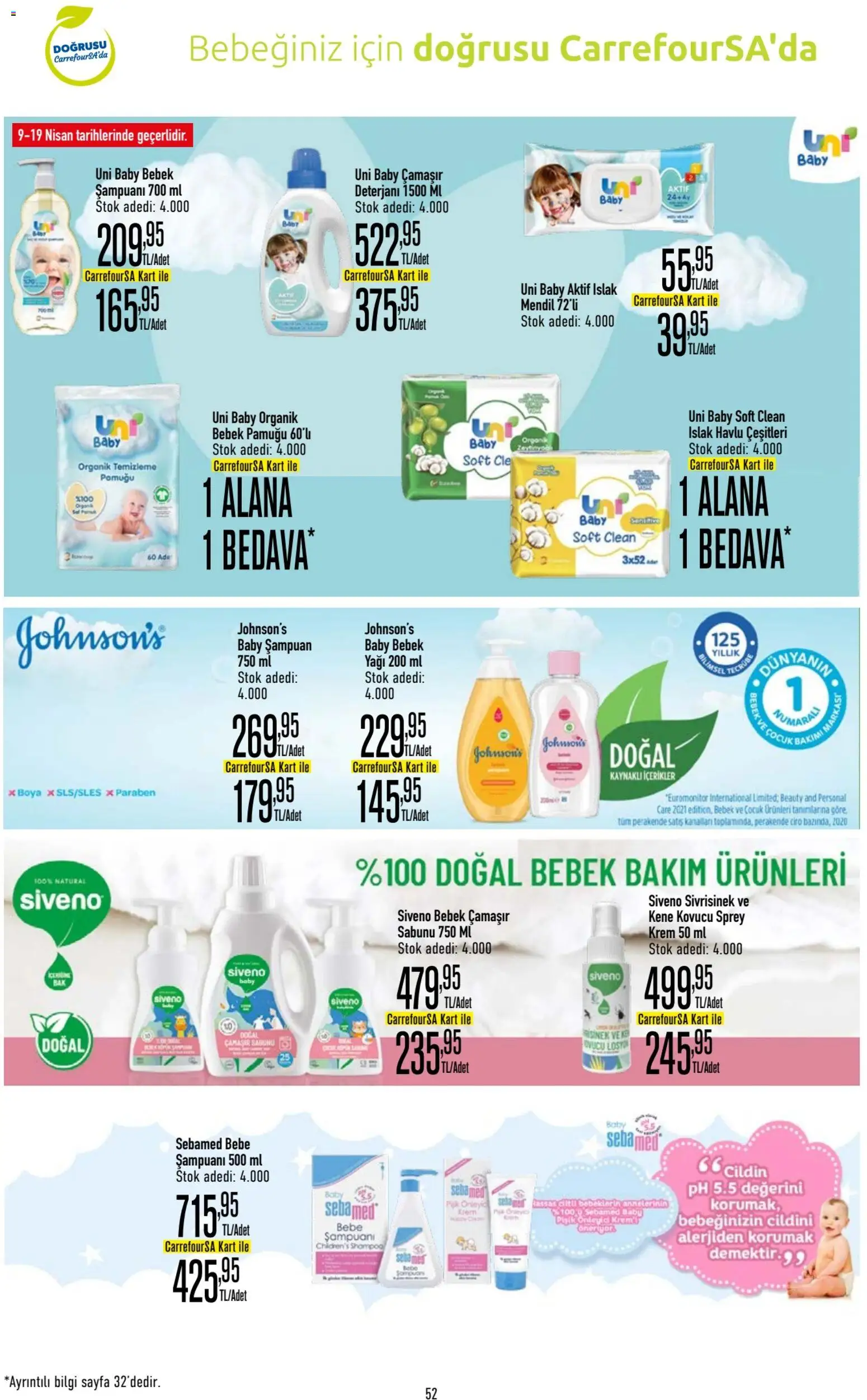CarrefourSA Katalog - 09.04.2026 tarihinden itibaren geçerlidir | Sayfa: 53 | Ürünler: Mendil, Şampuan, Krem