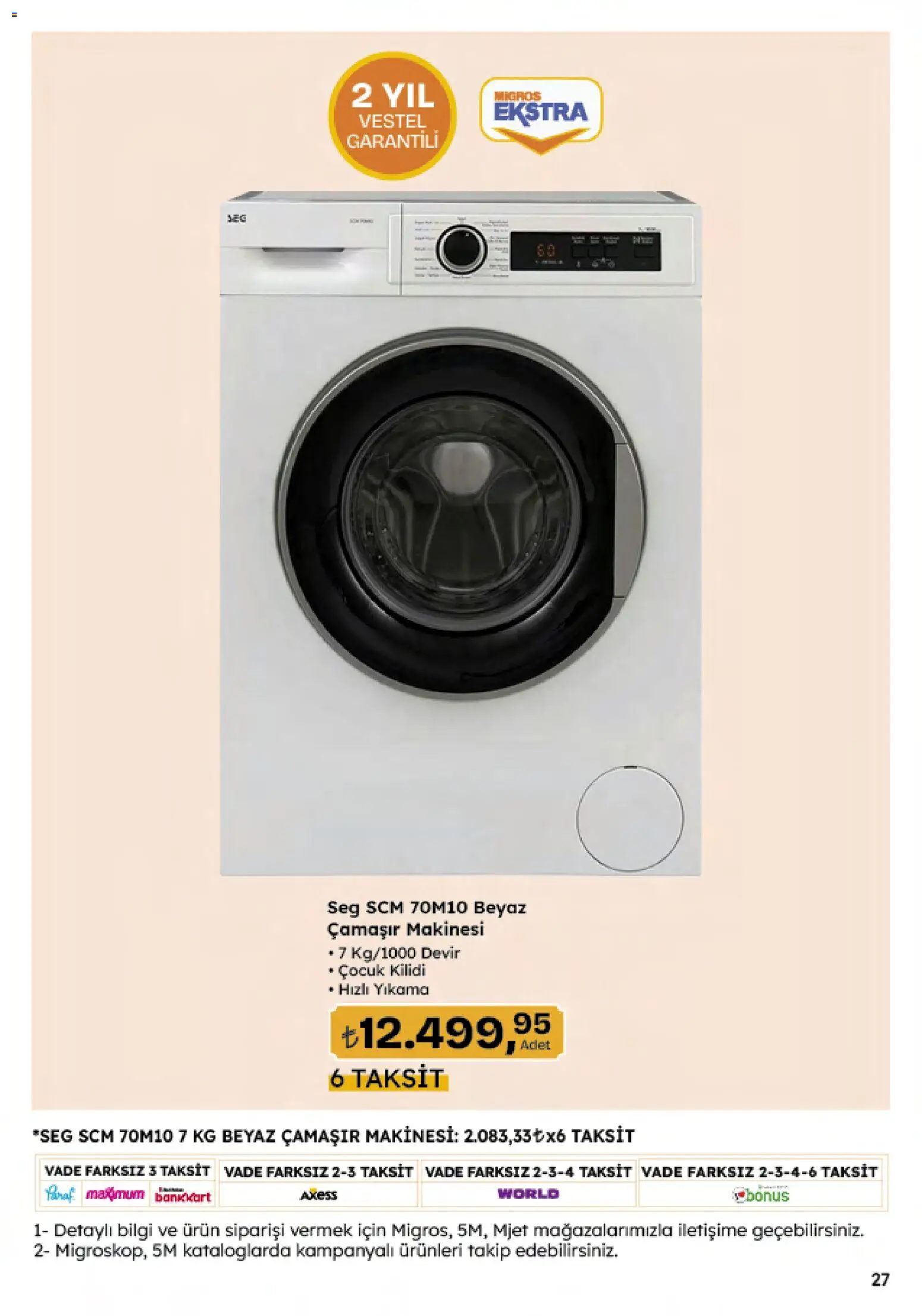 Migros Katalog - Migroskop - 12.02.2026 tarihinden itibaren geçerlidir | Sayfa: 125 | Ürünler: Çamaşır makinesi