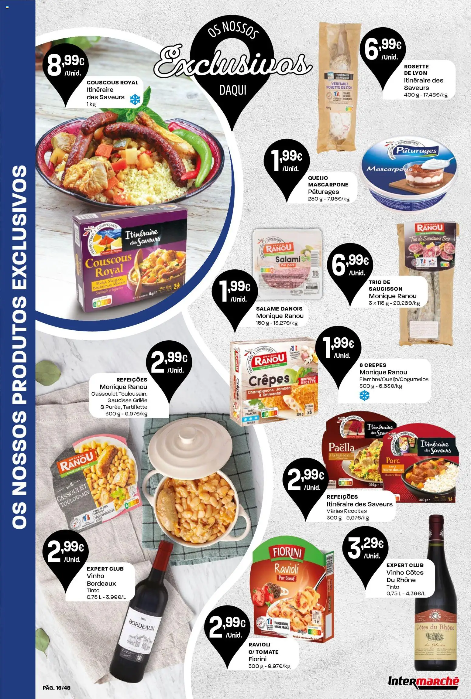 Intermarché folheto │ válido de 12.03.2026 | Página: 16 | Produtos: Queijo mascarpone, Queijo, Vinho, Mascarpone