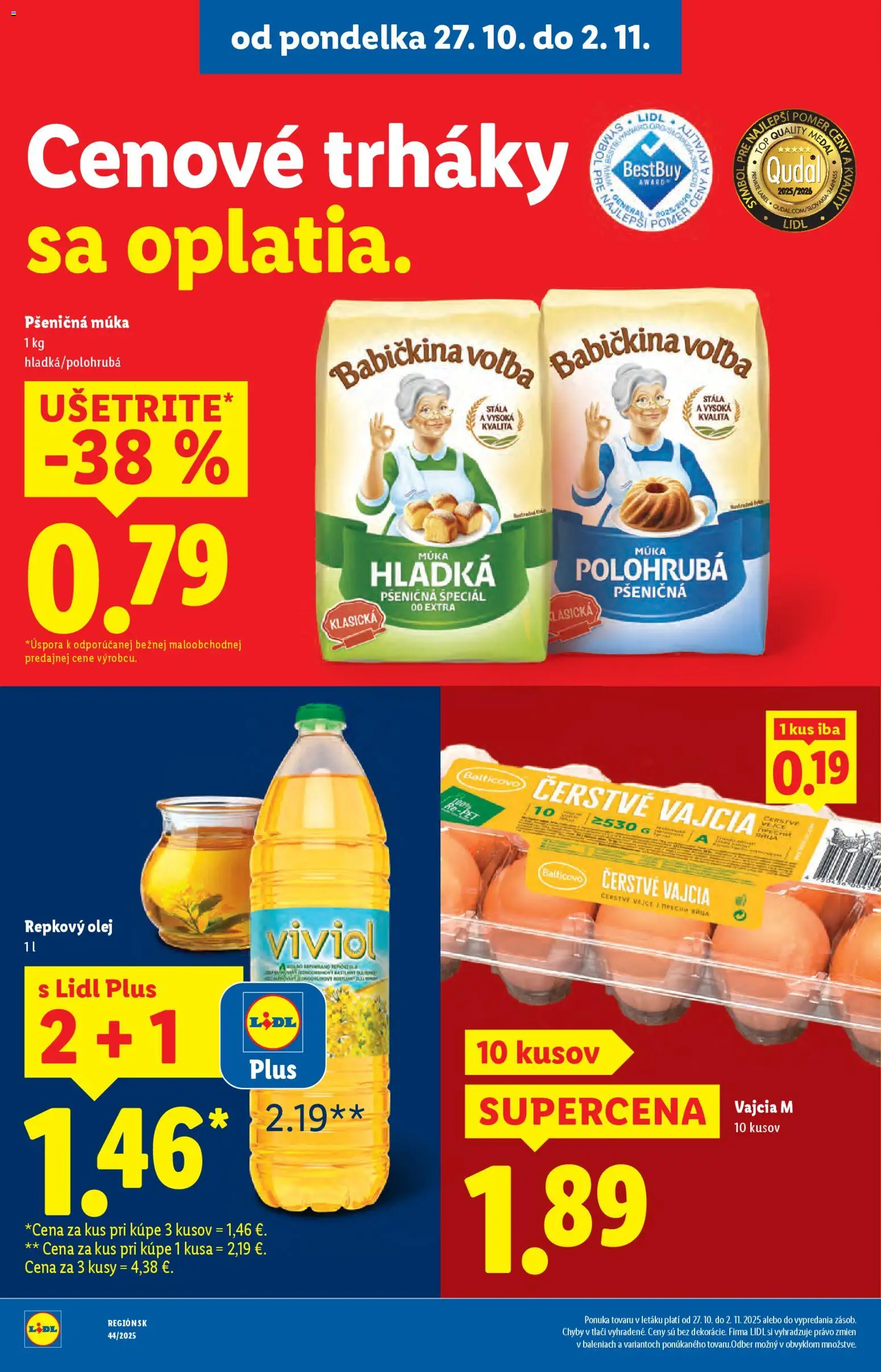 Nové Lidl akcie – leták je platný od 27.10.2025 | Strana: 6 | Produkty: Pšeničná múka, Repkový olej, Múka, Hladká múka