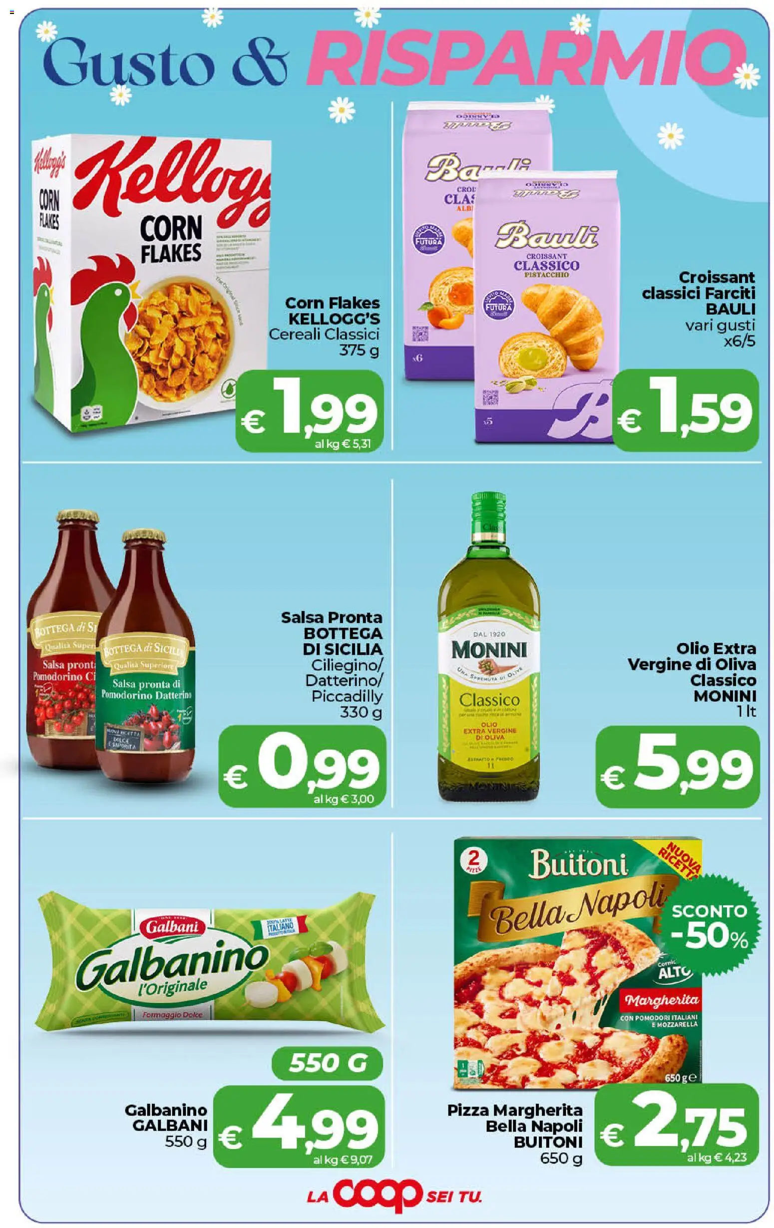 Volantino COOP del 17.04.2026 | Pagina: 2 | Prodotti: Mozzarella, Olio, Pomodori, Croissant